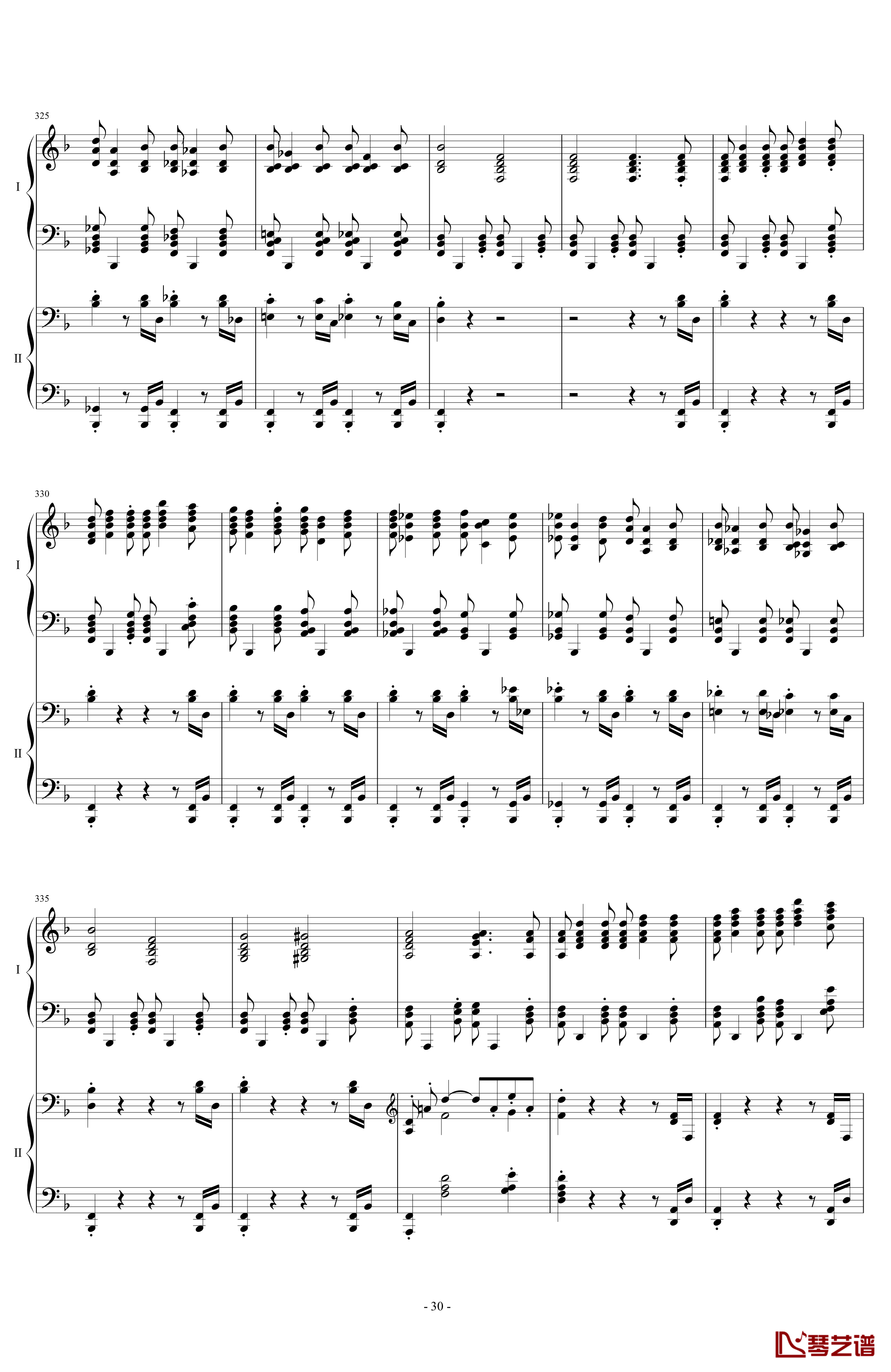 拉三第三乐章41页双钢琴钢琴谱-最难钢琴曲-拉赫马尼若夫30