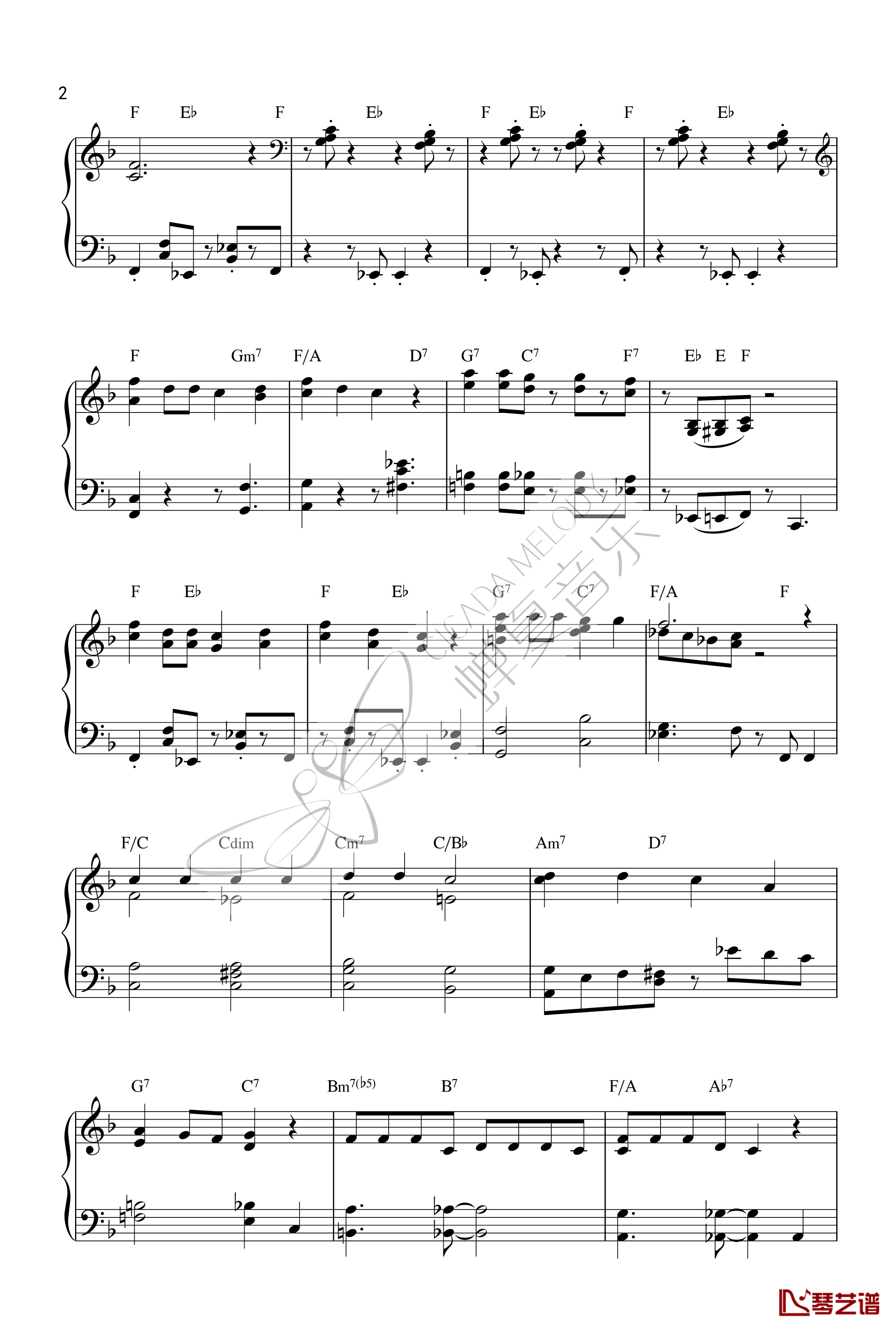 爵士版钢琴谱-唐老鸭2