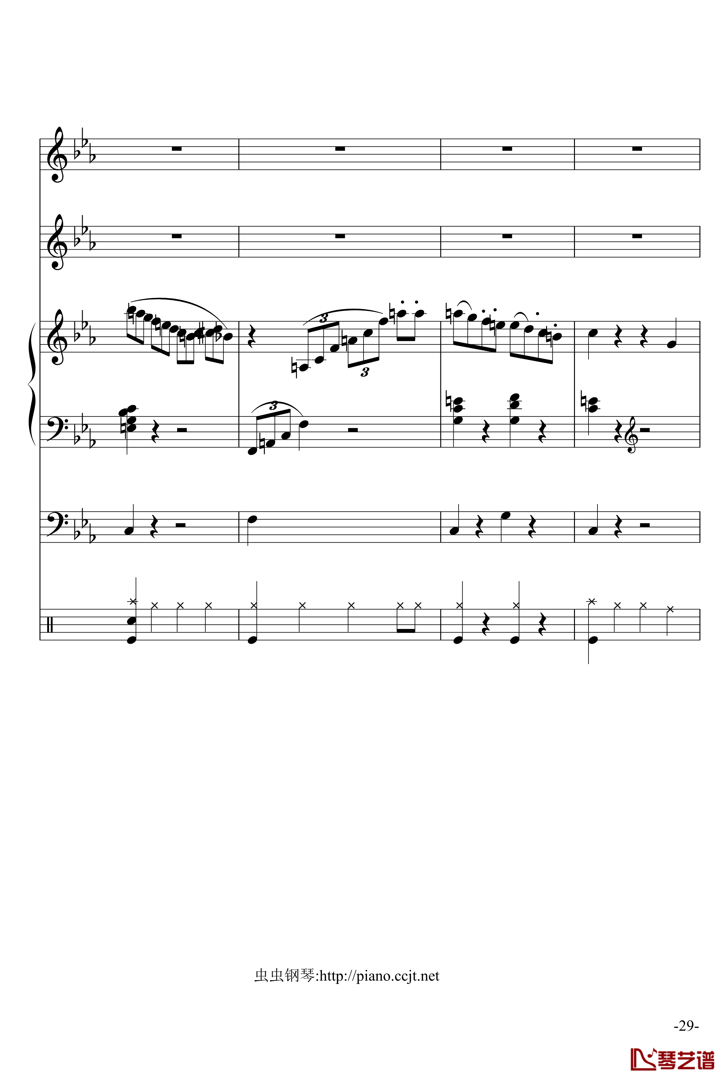 悲怆奏鸣曲钢琴谱-加小乐队-贝多芬-beethoven29