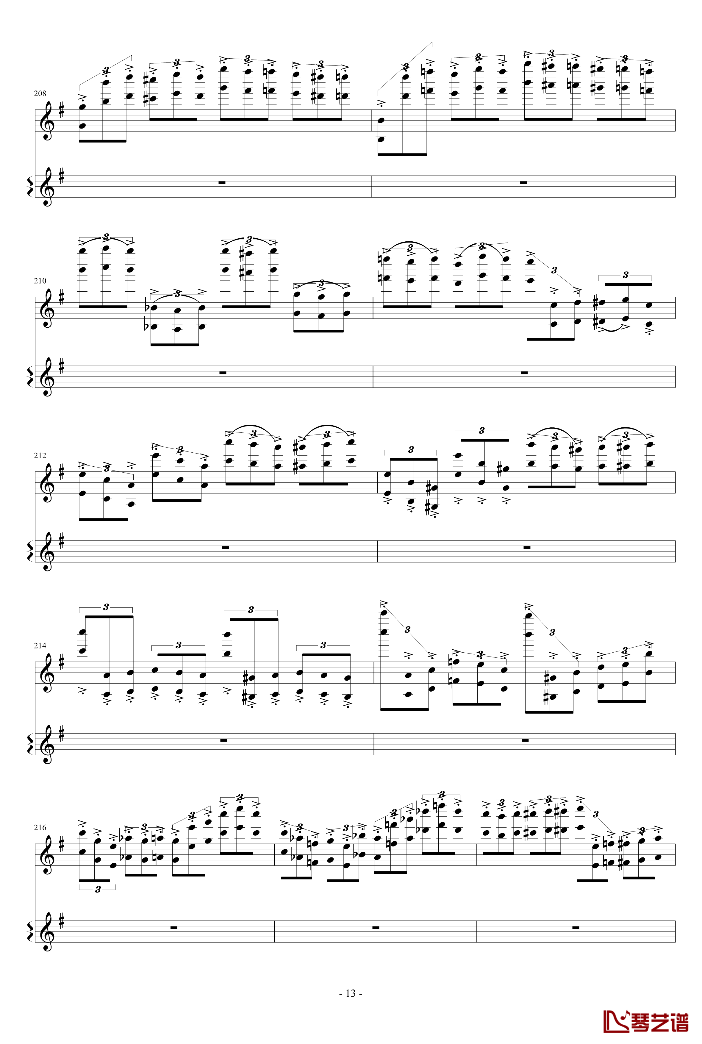 意大利国歌变奏曲钢琴谱-只修改了一个音-DXF13