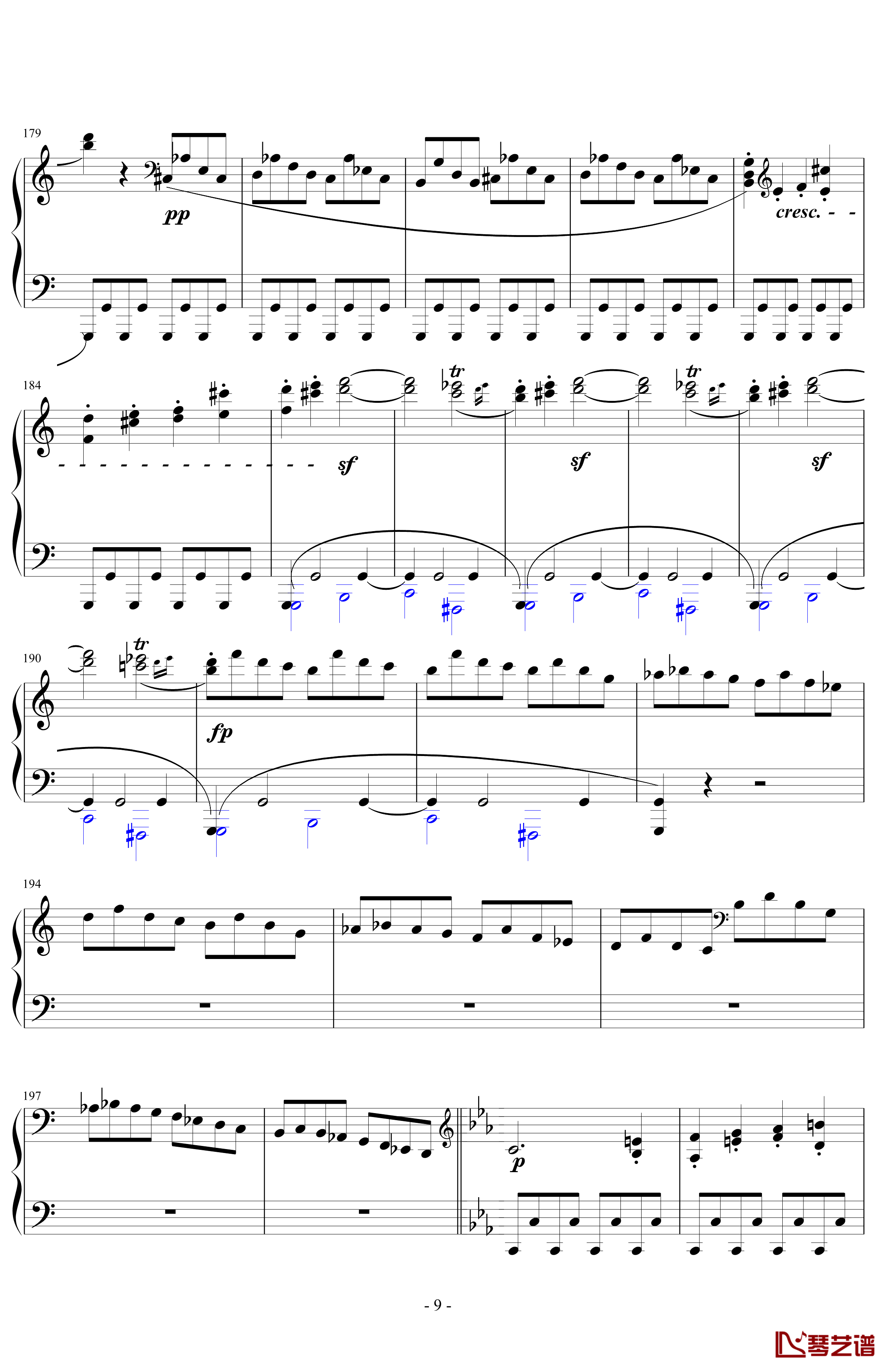 悲怆奏鸣曲第一乐章钢琴谱-贝多芬-beethoven9