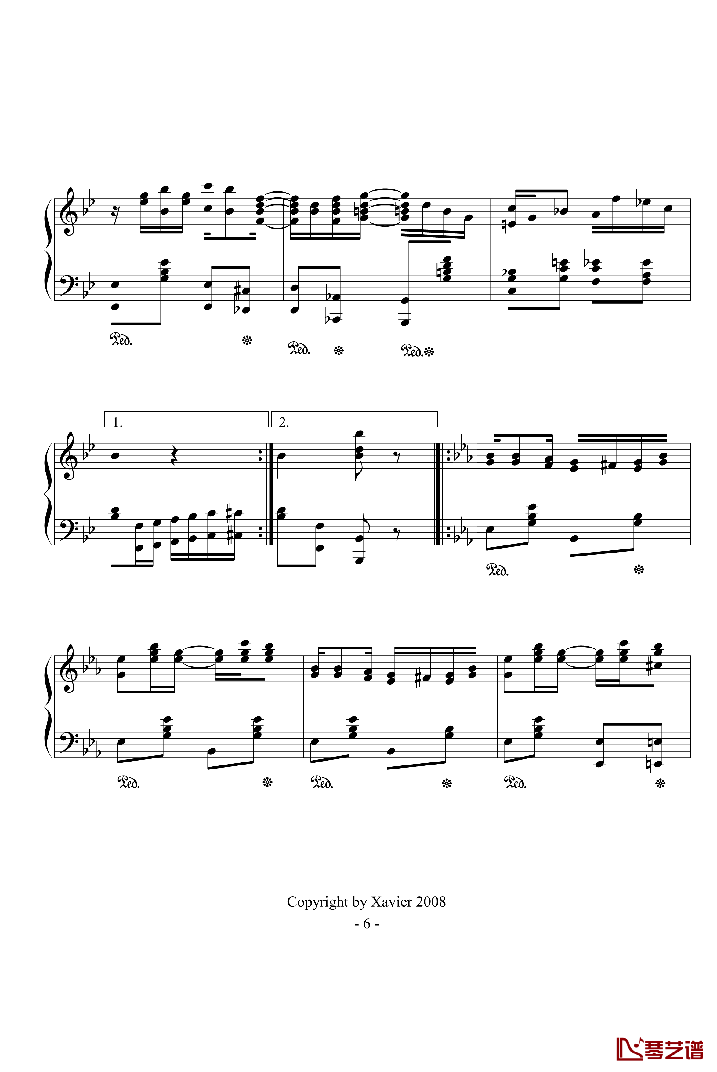 小瀑布钢琴谱-The Cascades(Jazz)-爵士-Scott Joplin6