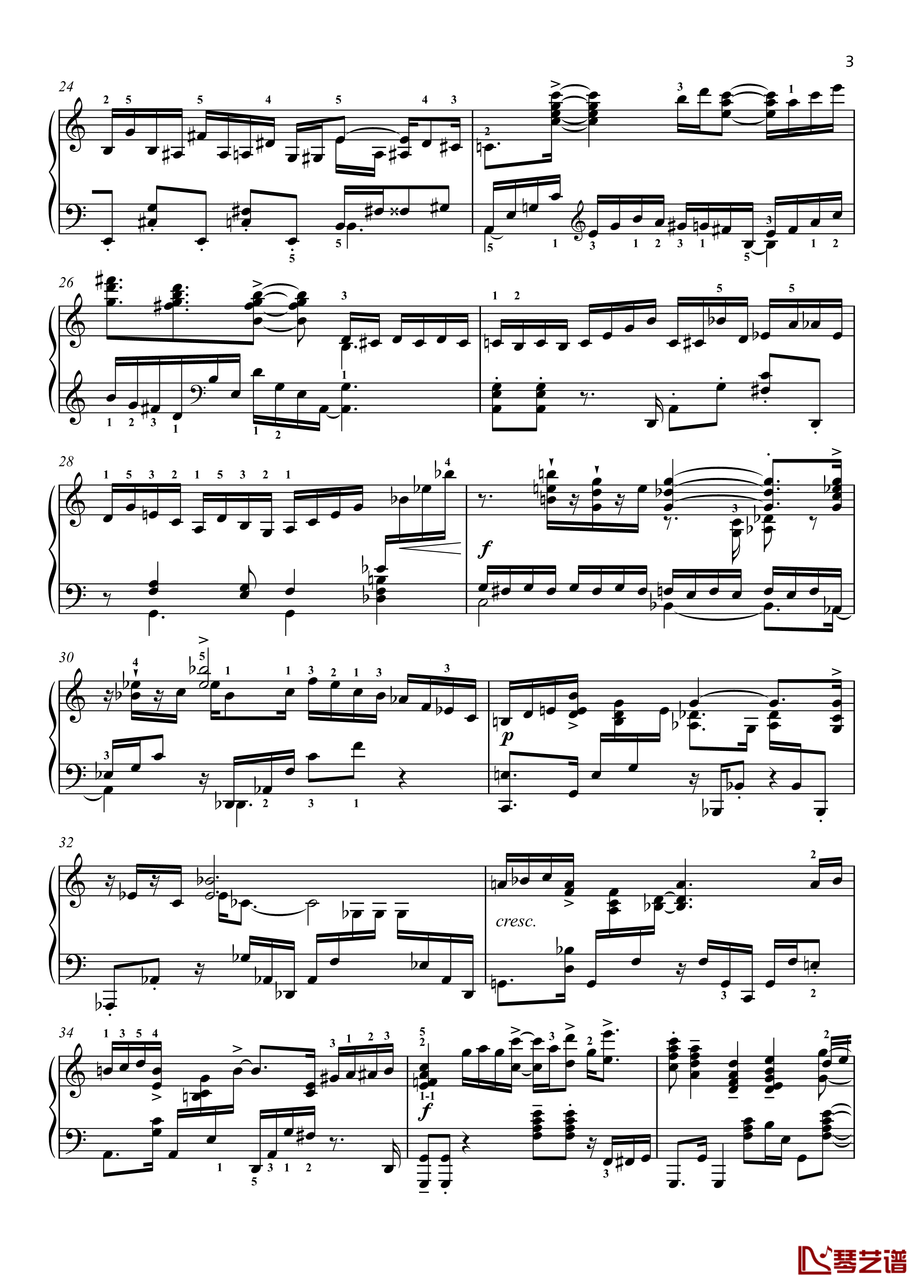 1. Prelude钢琴谱-带指法-八首音乐会练习曲-Eight Concert ?tudes Op 40 - No. -爵士-尼古拉·凯帕斯汀3