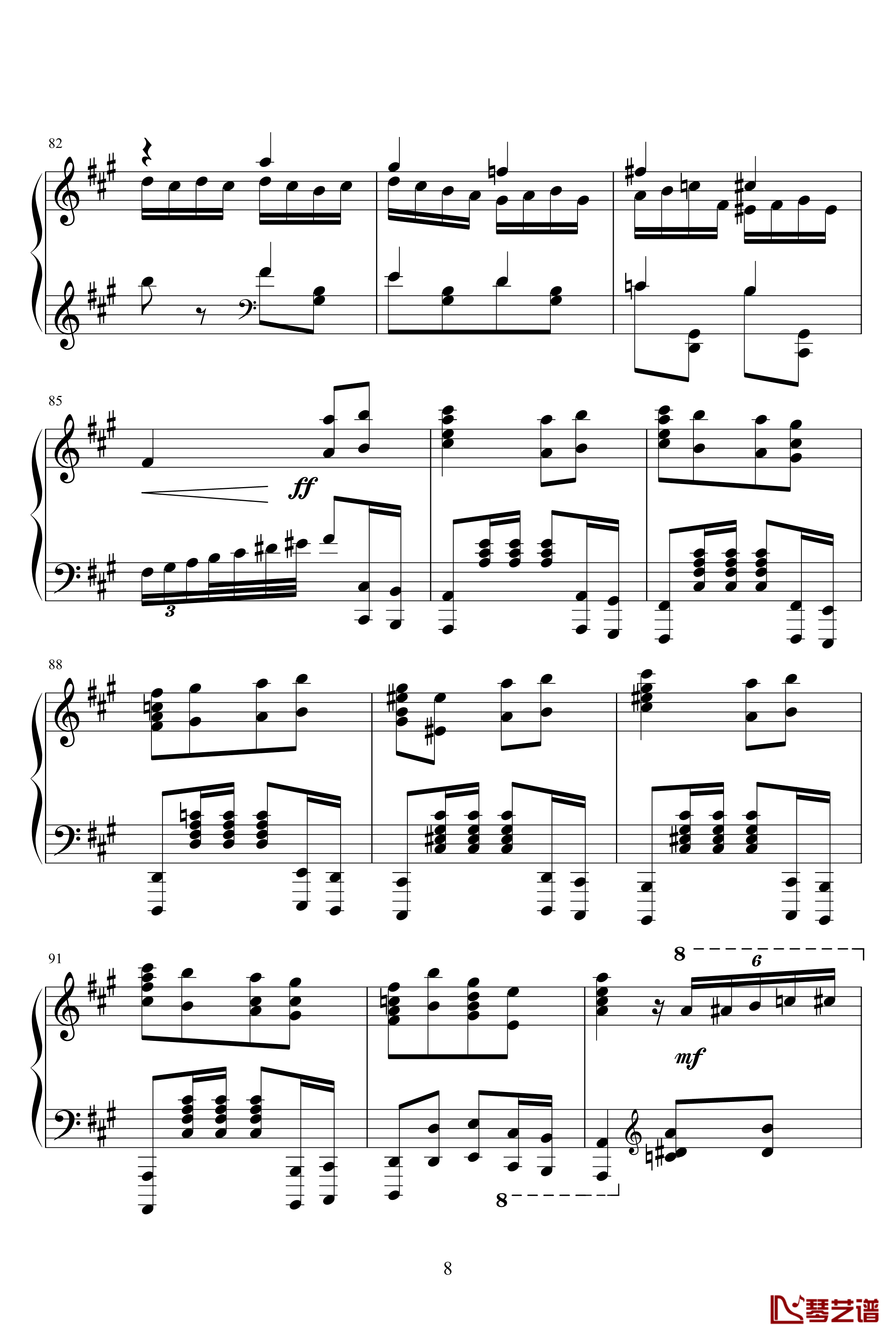 土耳其进行曲钢琴谱-莫扎特-瓦洛多斯改编莫扎特8