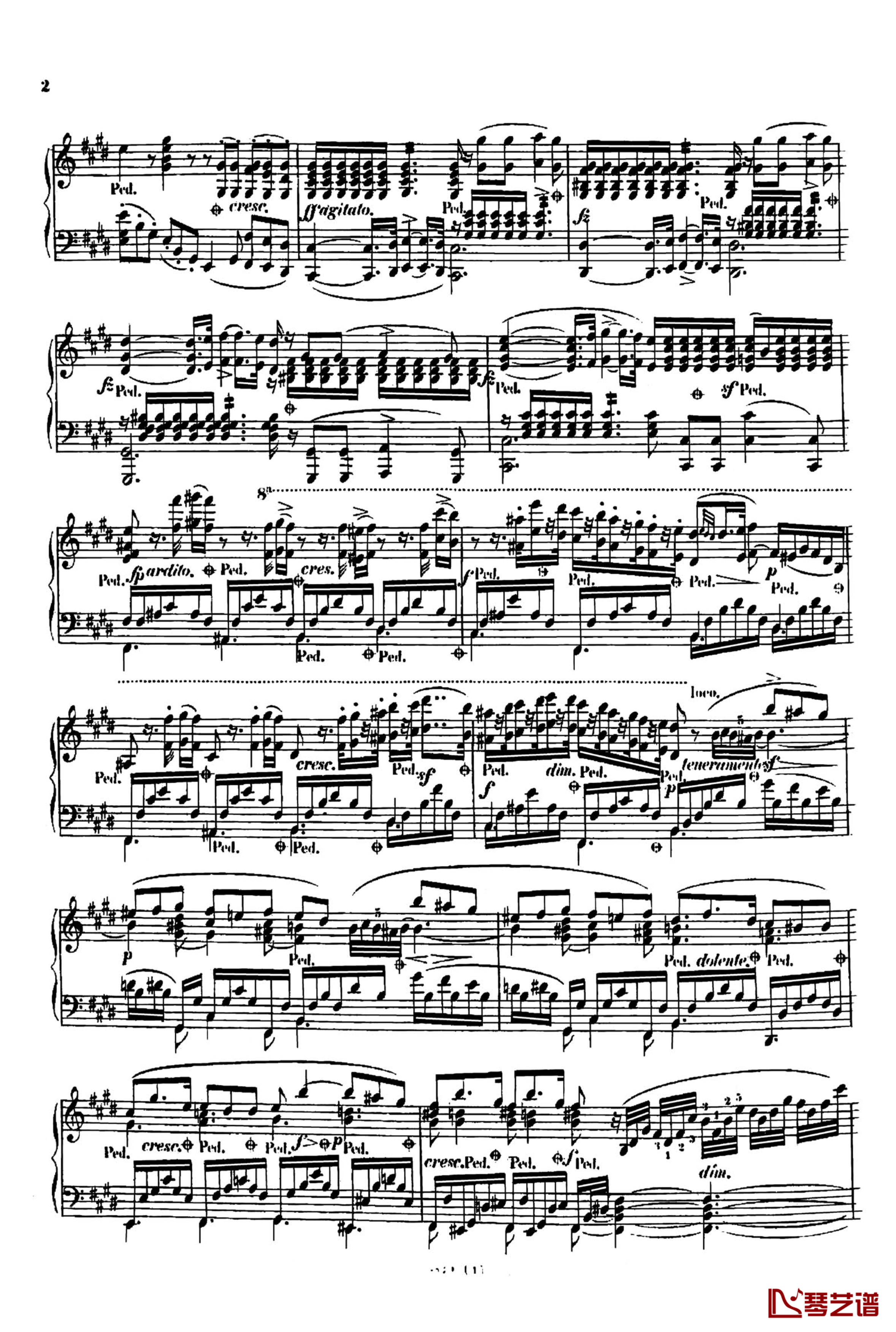 E大调夜曲Op.604No.1钢琴谱-斯甘巴蒂-车尔尼- 敬意3