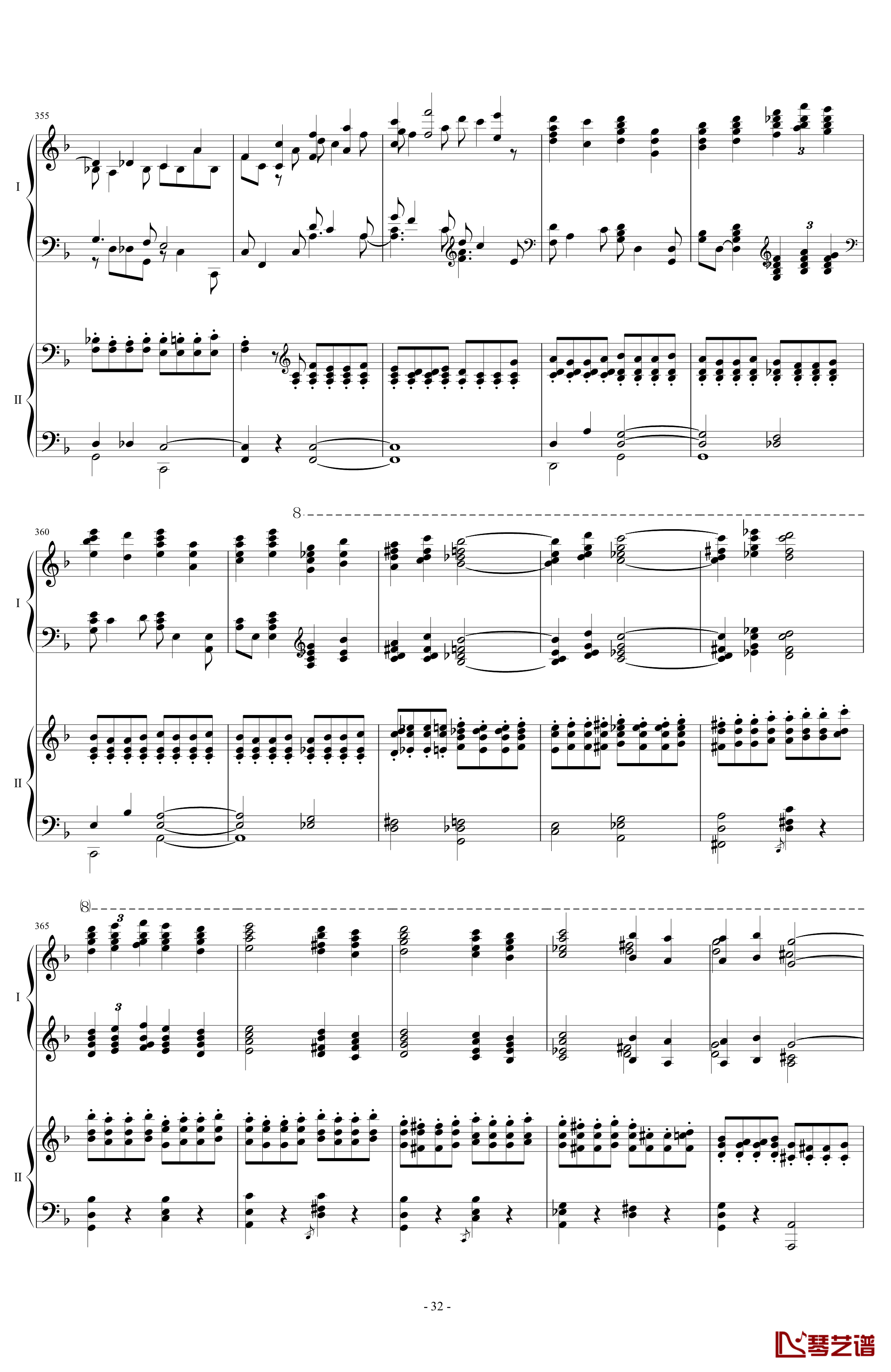 拉三第三乐章41页双钢琴钢琴谱-最难钢琴曲-拉赫马尼若夫32