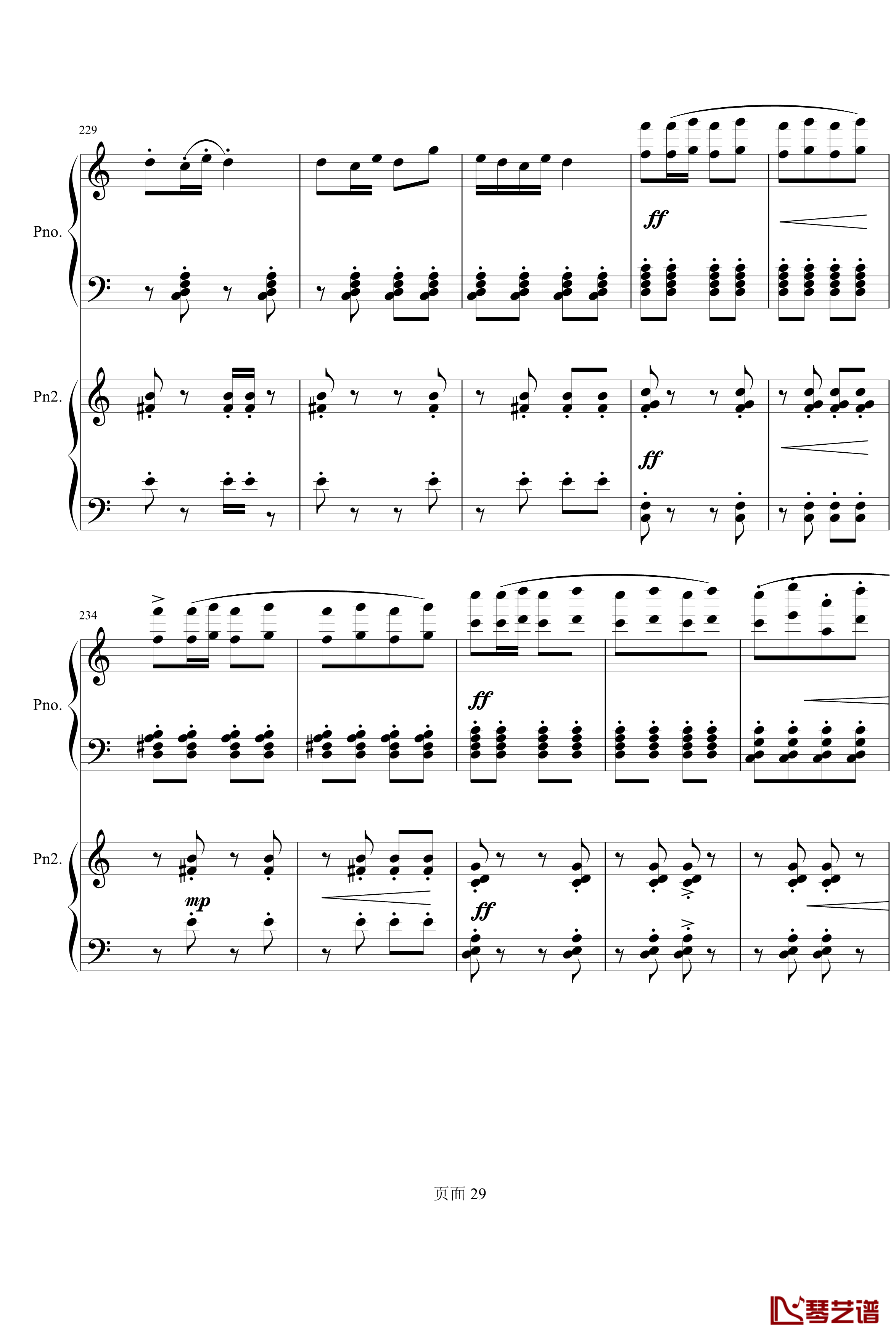 京韵钢琴谱-双钢琴-中国名曲29