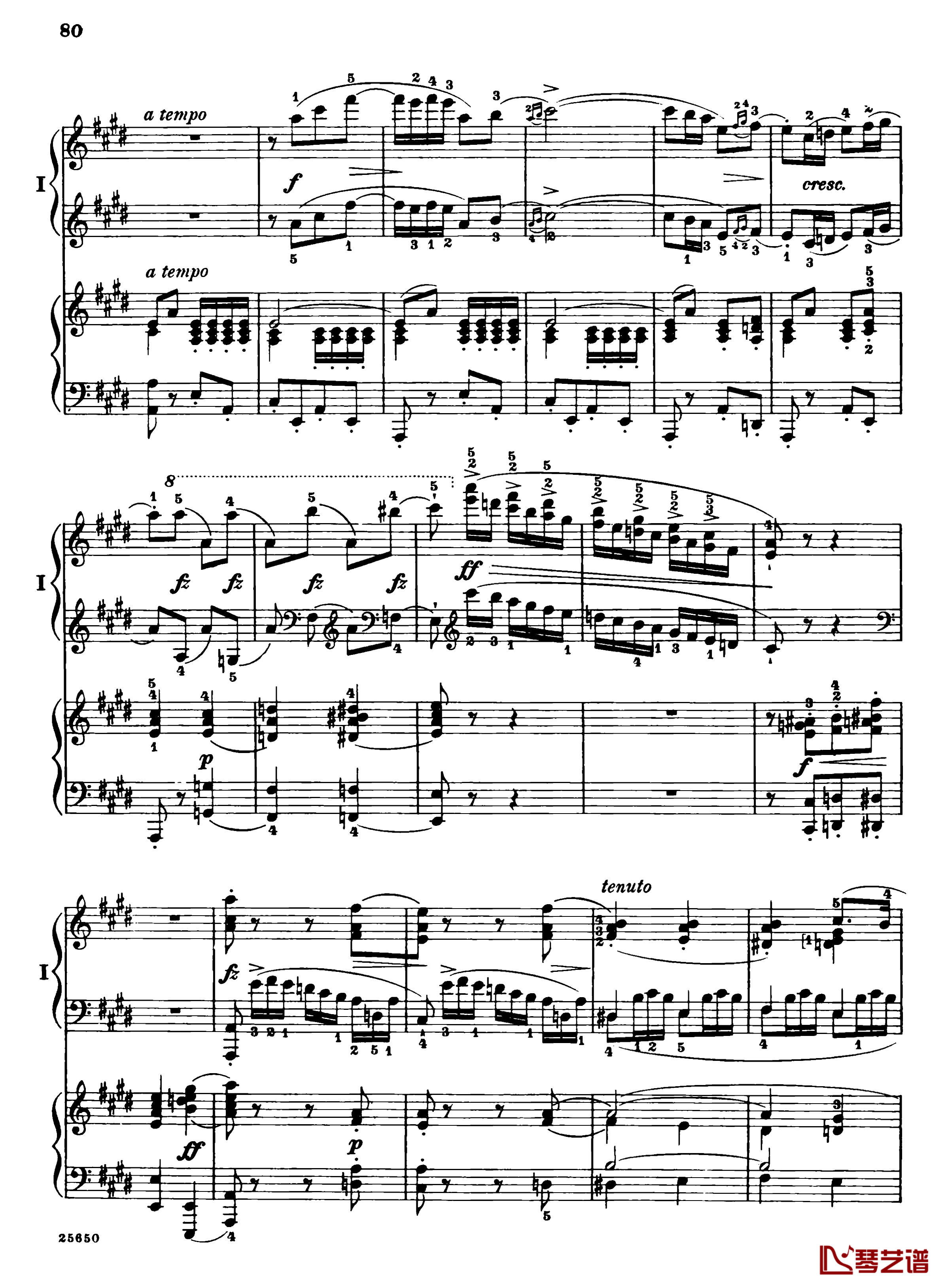 肖邦第一钢琴协奏曲钢琴谱-肖邦82