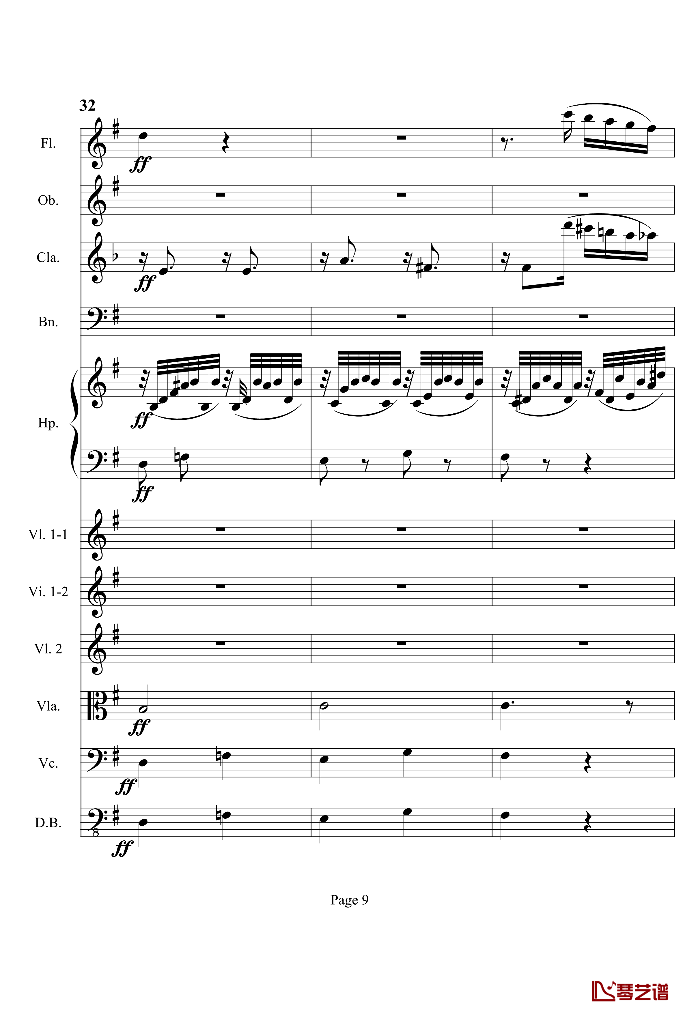 奏鸣曲之交响钢琴谱-第3首-Ⅱ-贝多芬-beethoven9