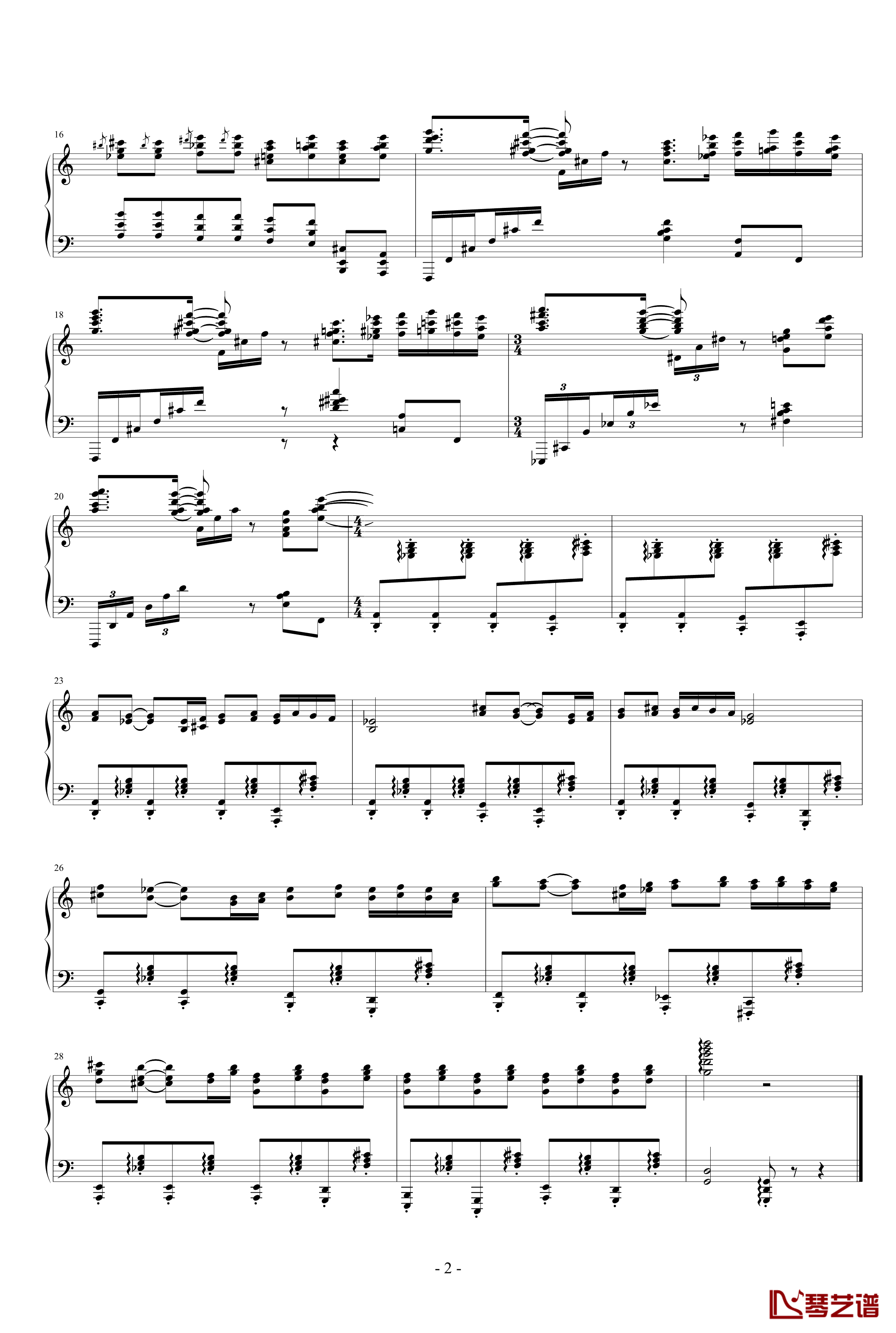 音乐瞬间钢琴谱-机械-升c小调2