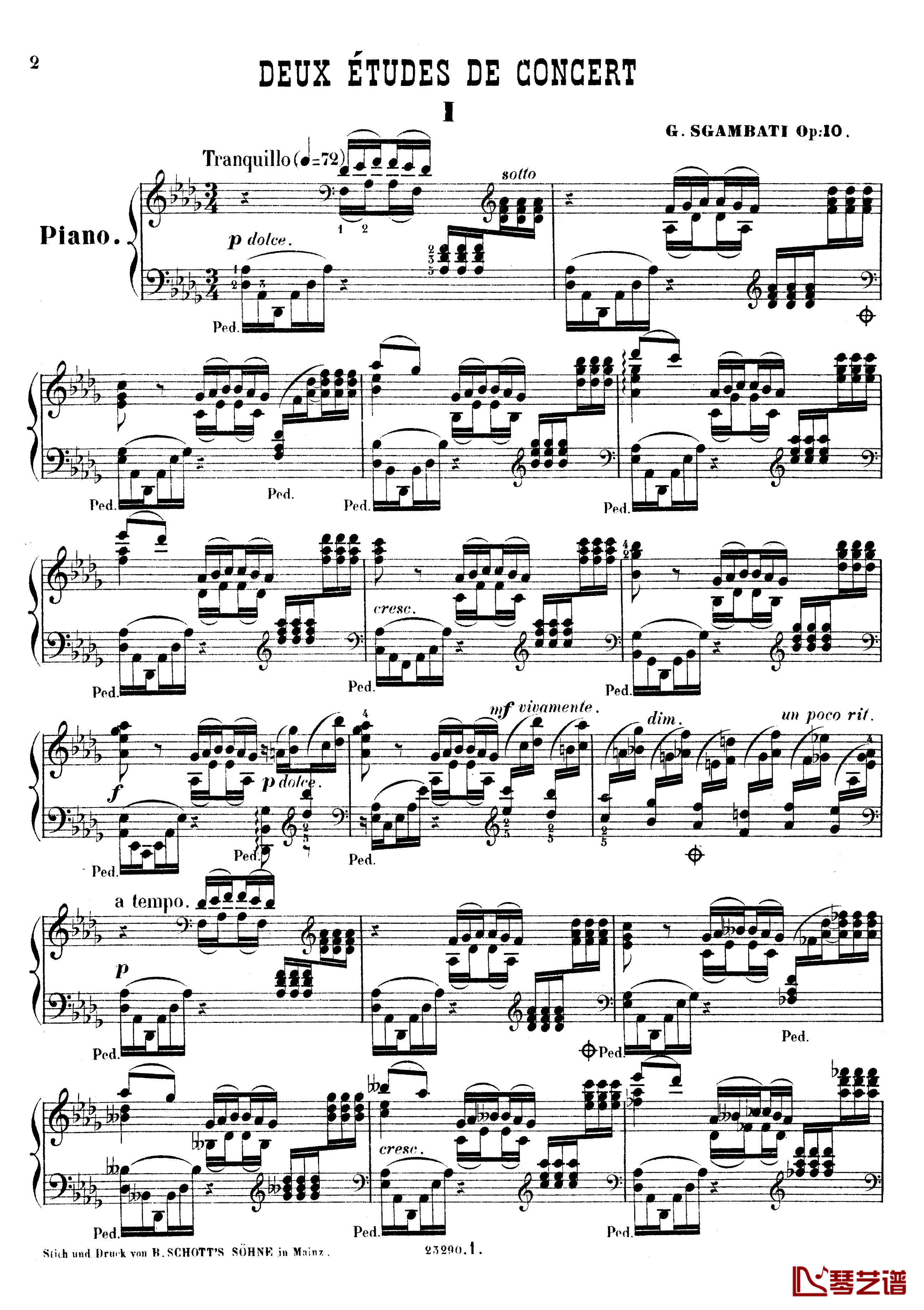 G大调夜曲Op.20No.2钢琴谱-斯甘巴蒂2