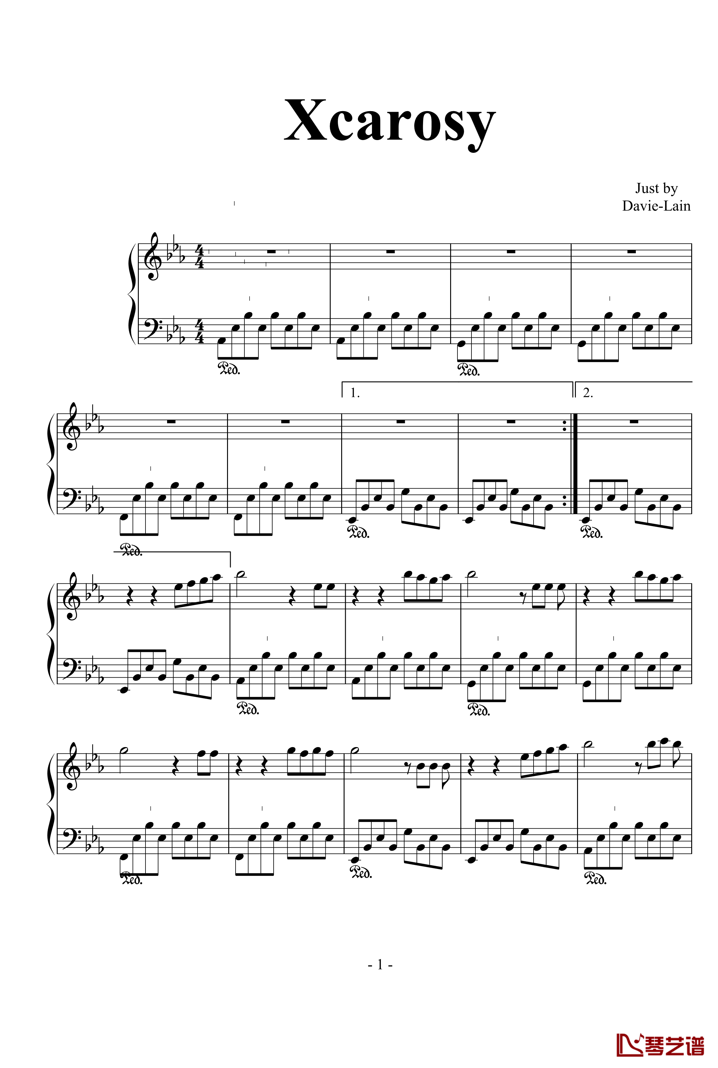Xcarosy钢琴谱-DavieLynn1