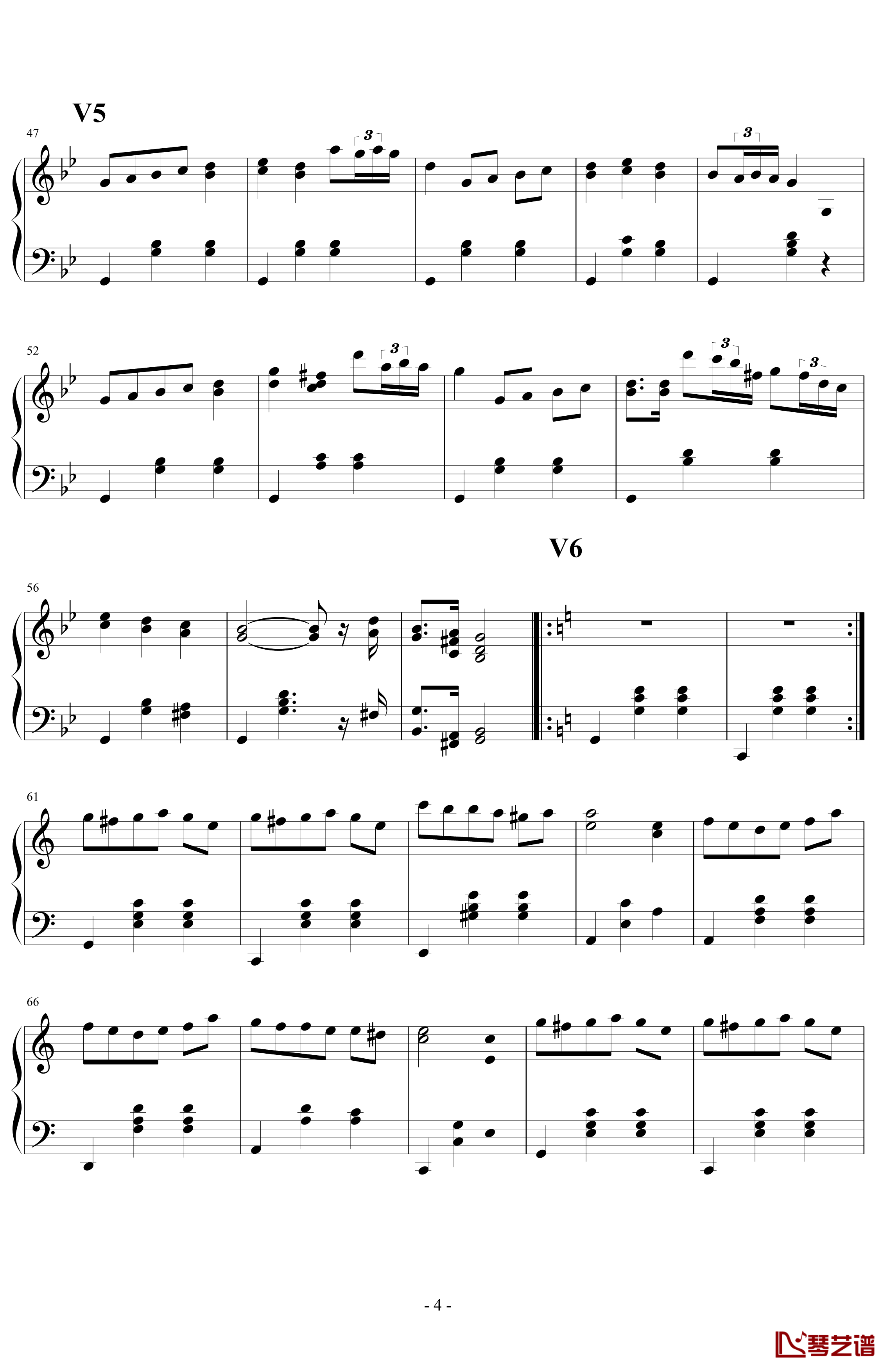 生日歌变奏曲钢琴谱-PARROT1864