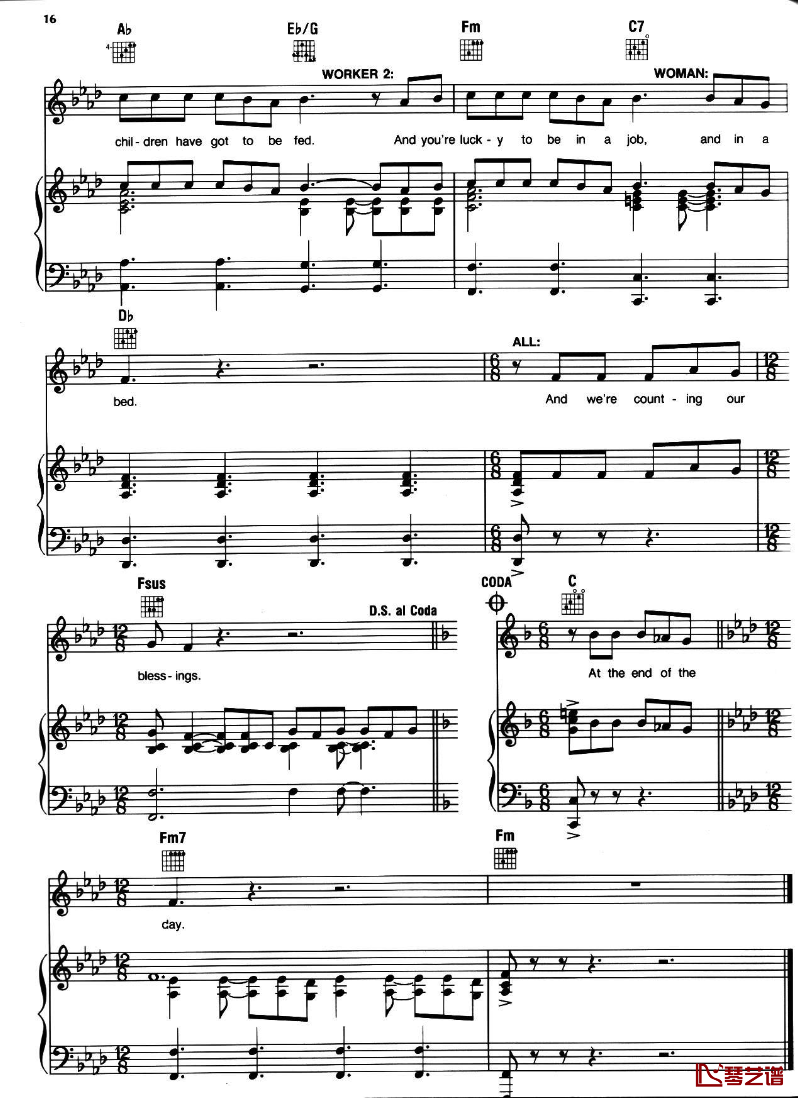 悲惨世界弹唱谱全集钢琴谱-Les Miserables17