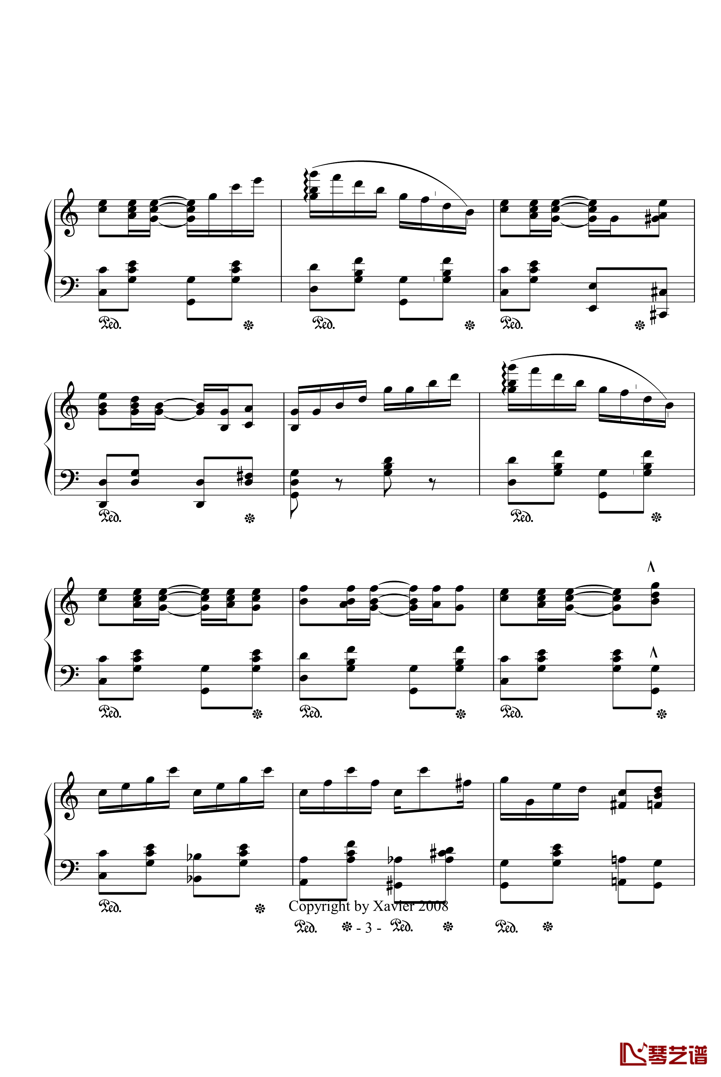 小瀑布钢琴谱-The Cascades(Jazz)-爵士-Scott Joplin3