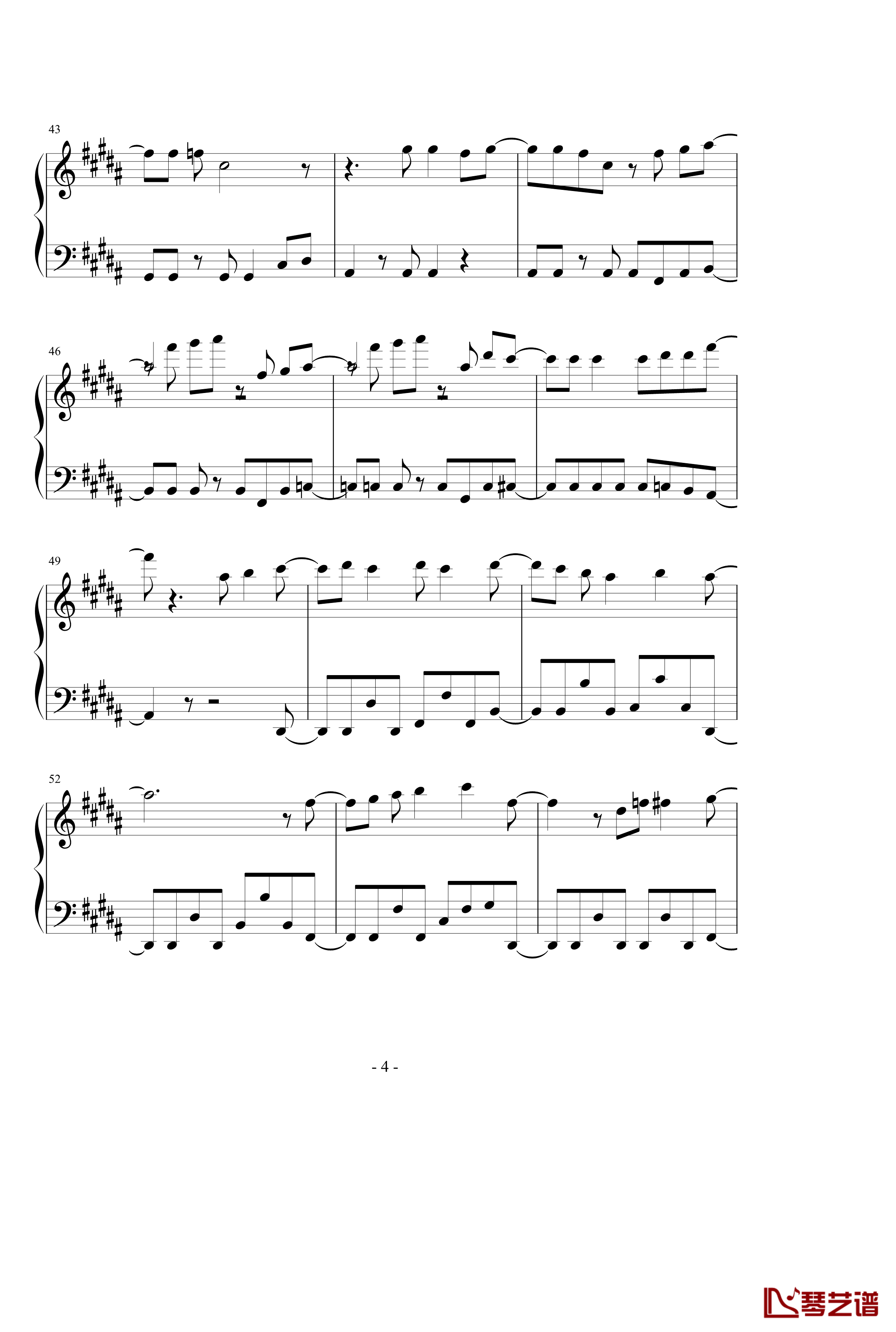 Absolute Soul钢琴谱[绝对双刃OP]4