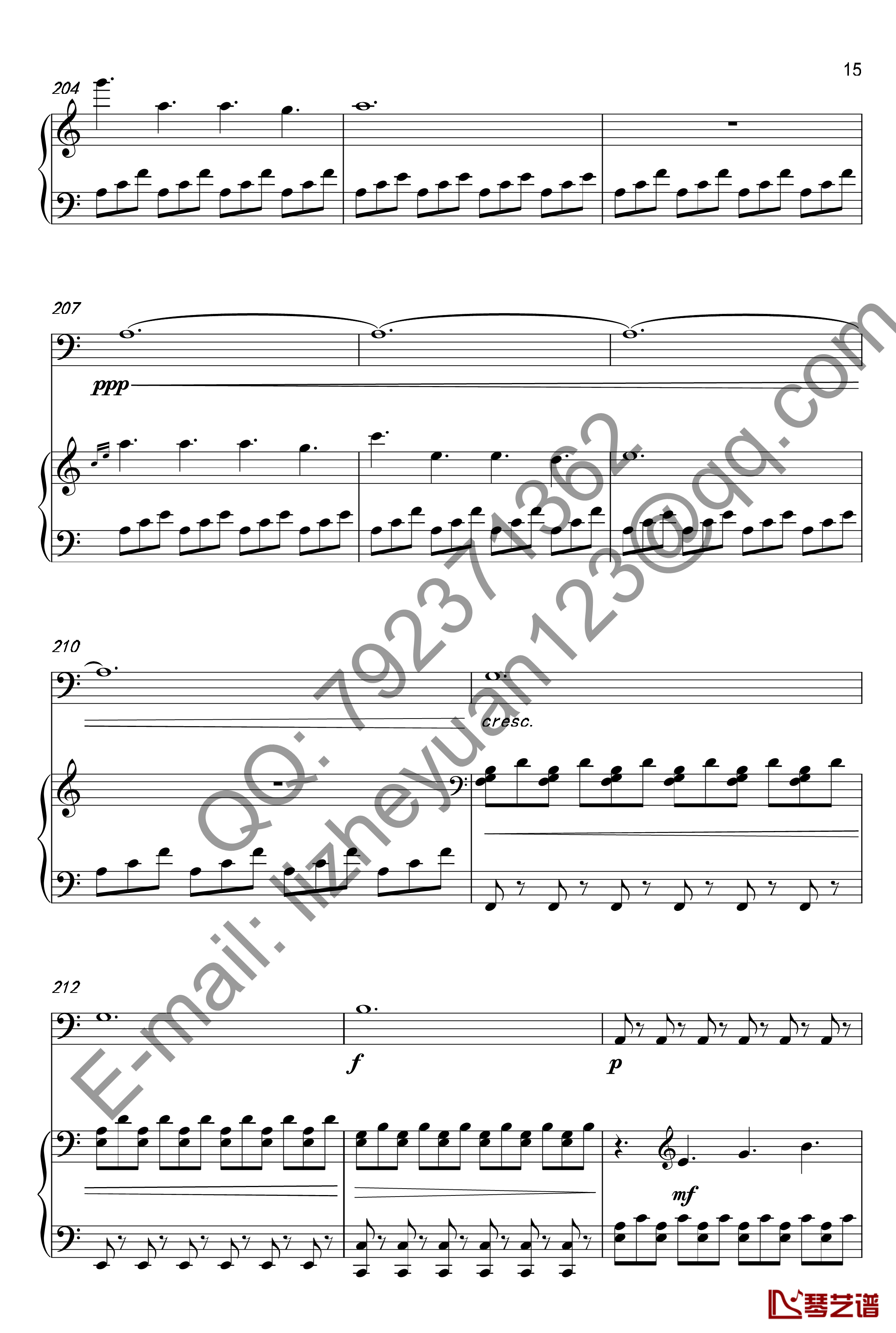 唐顿庄园主题曲钢琴谱-钢琴+大提琴-唐顿庄园15