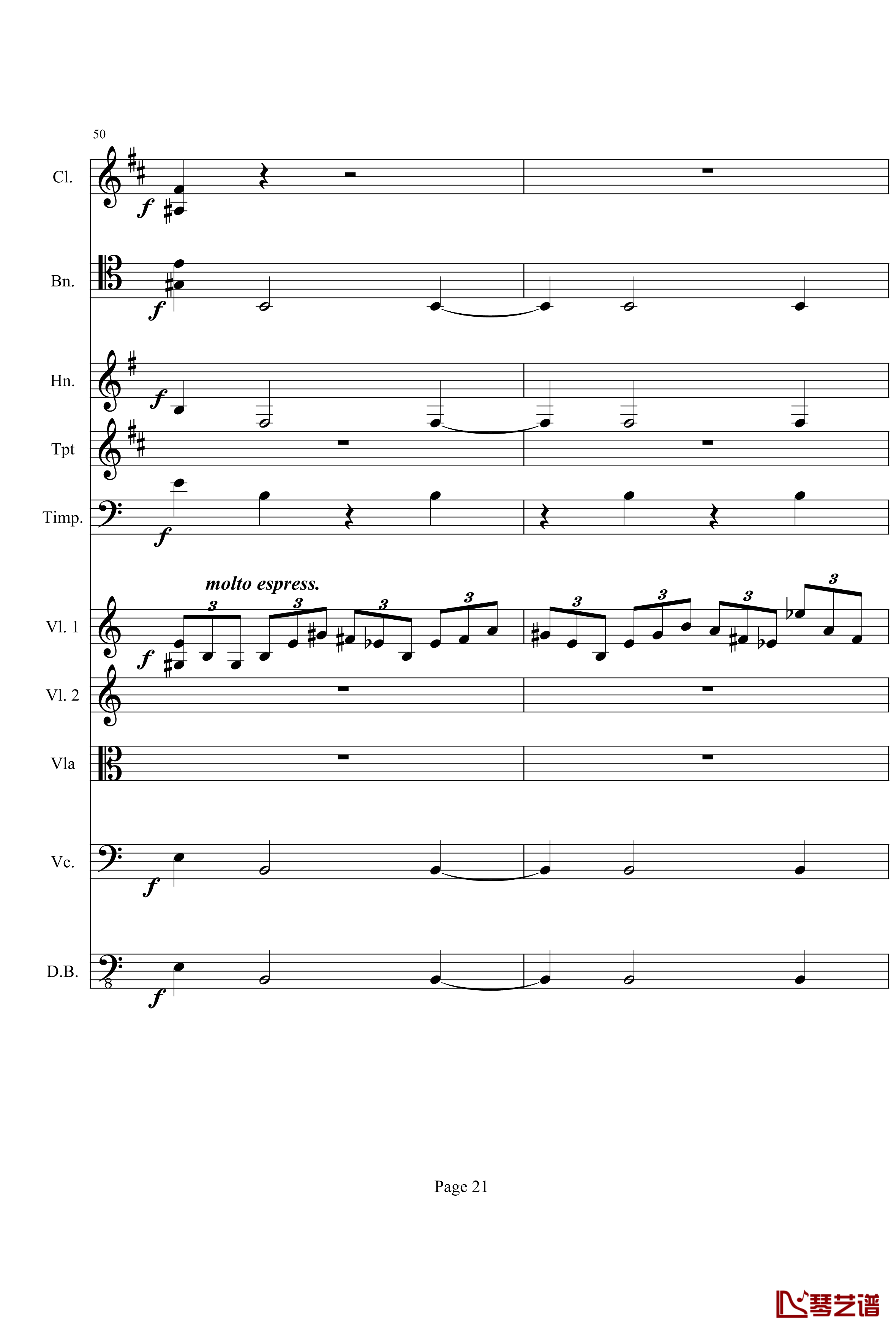 奏鸣曲之交响钢琴谱-第21-Ⅰ-贝多芬-beethoven21