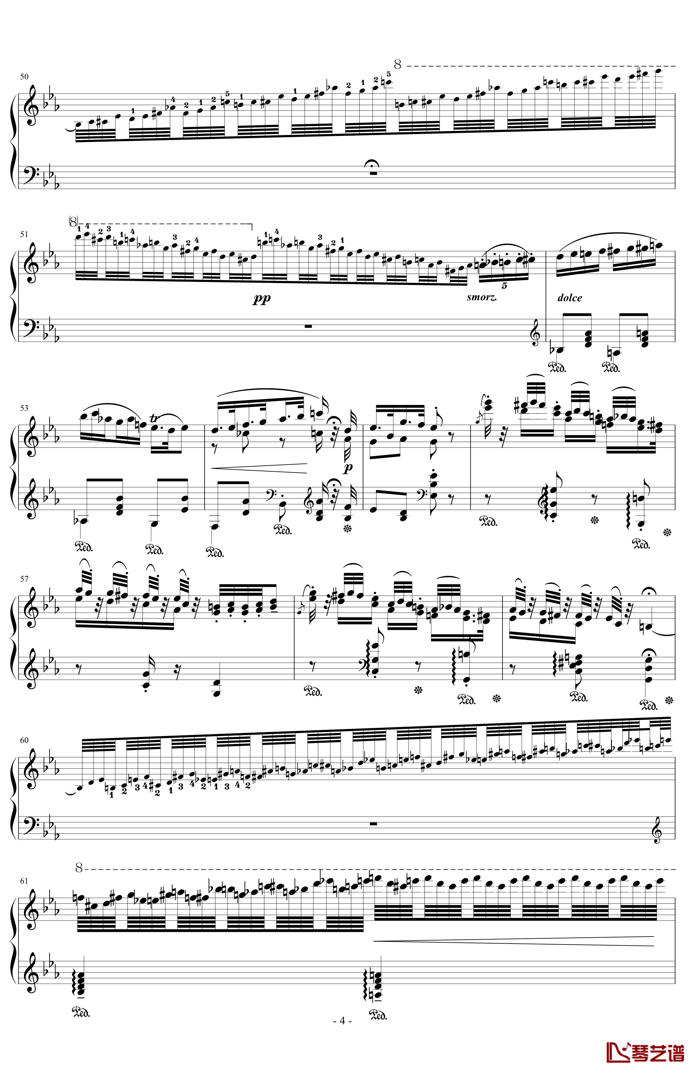 匈牙利狂想曲第4号钢琴谱-华丽而动听的狂想曲-李斯特4