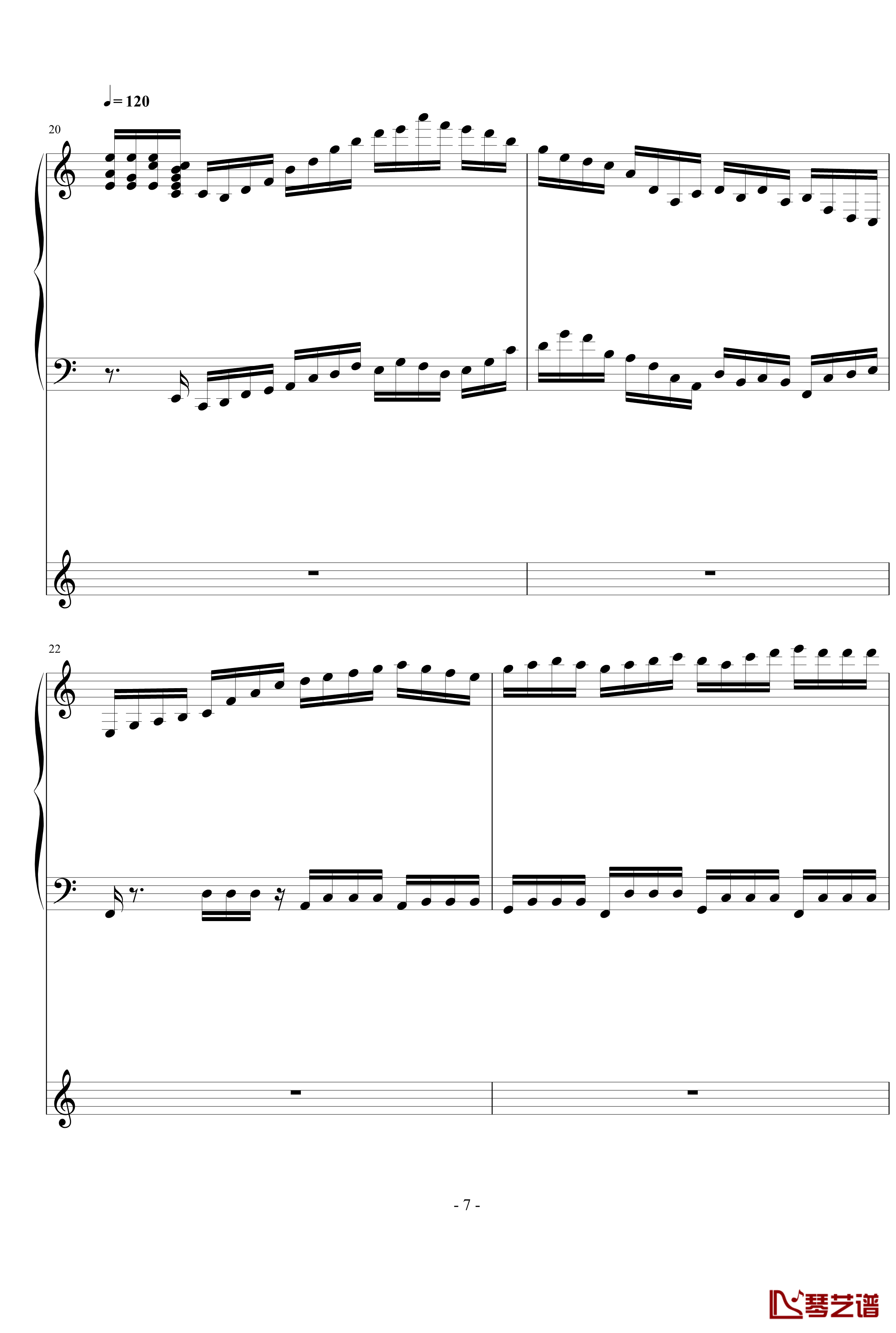 雨滴钢琴谱-练习曲-chrision7