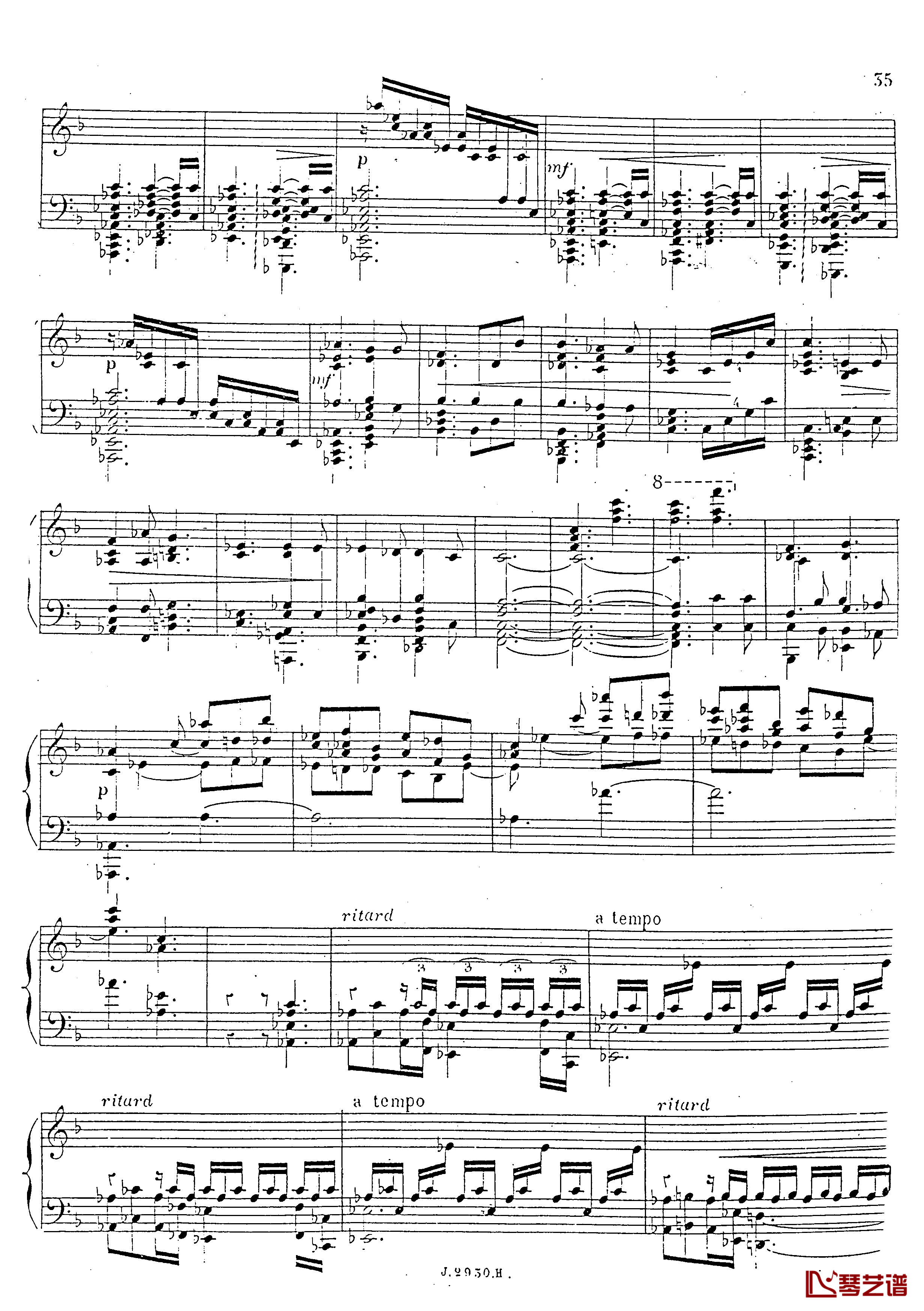 a小调第四钢琴奏鸣曲钢琴谱-安东 鲁宾斯坦- Op.10036