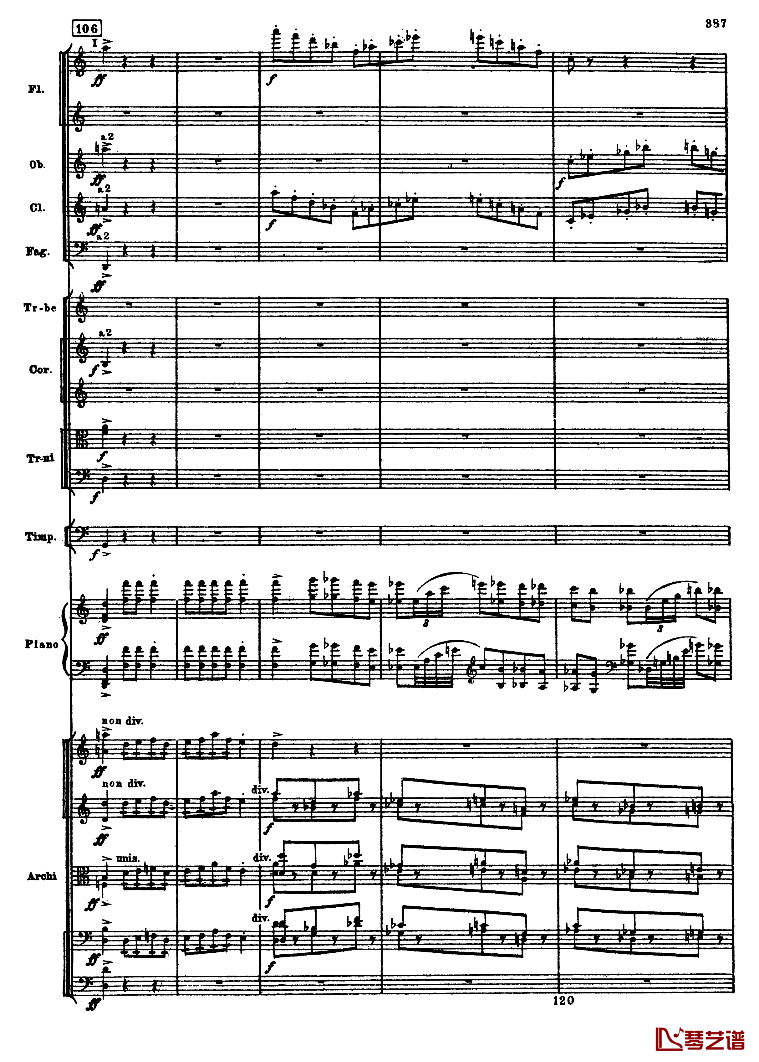 普罗科菲耶夫第三钢琴协奏曲钢琴谱-总谱-普罗科非耶夫119