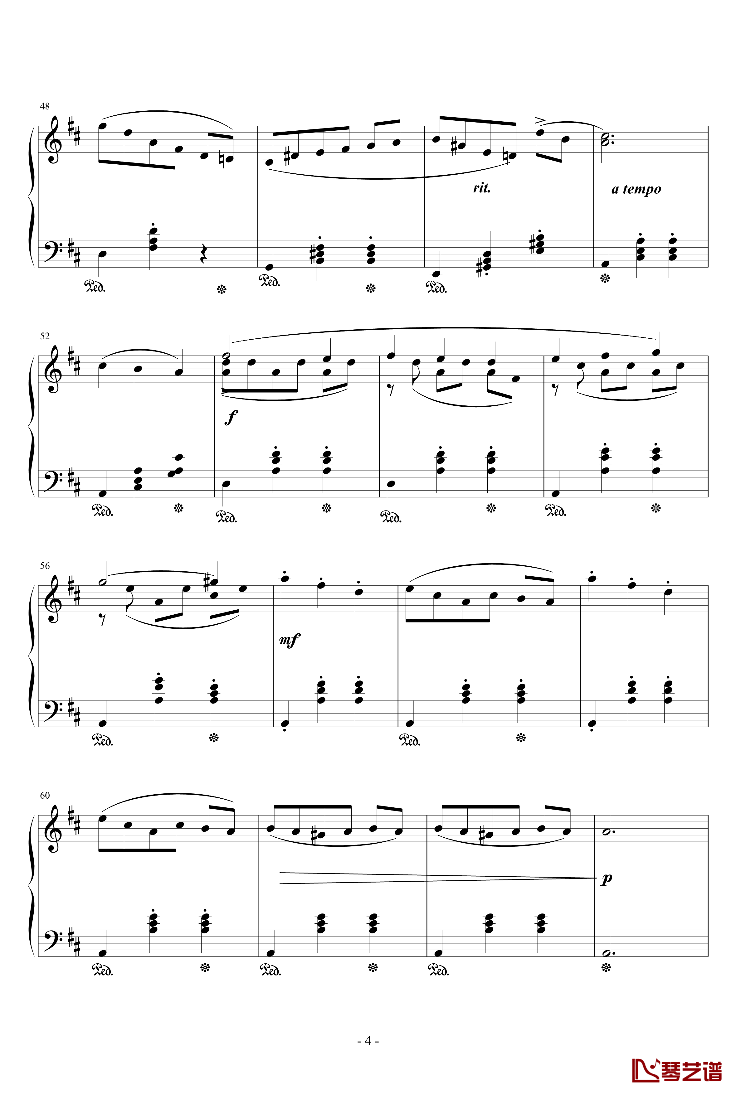 舞曲钢琴谱-天籁传声4