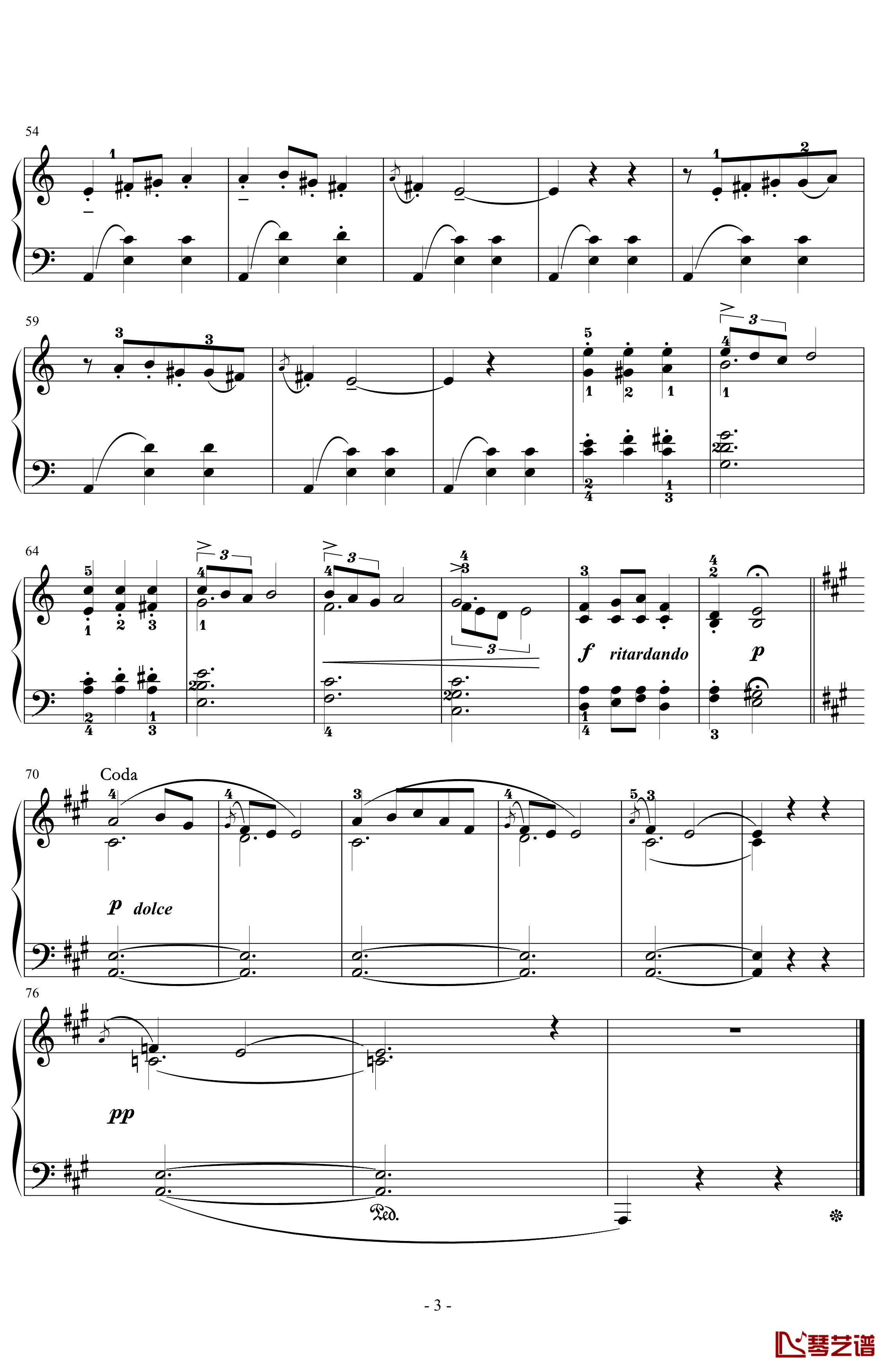 圆舞曲钢琴谱-格里格3