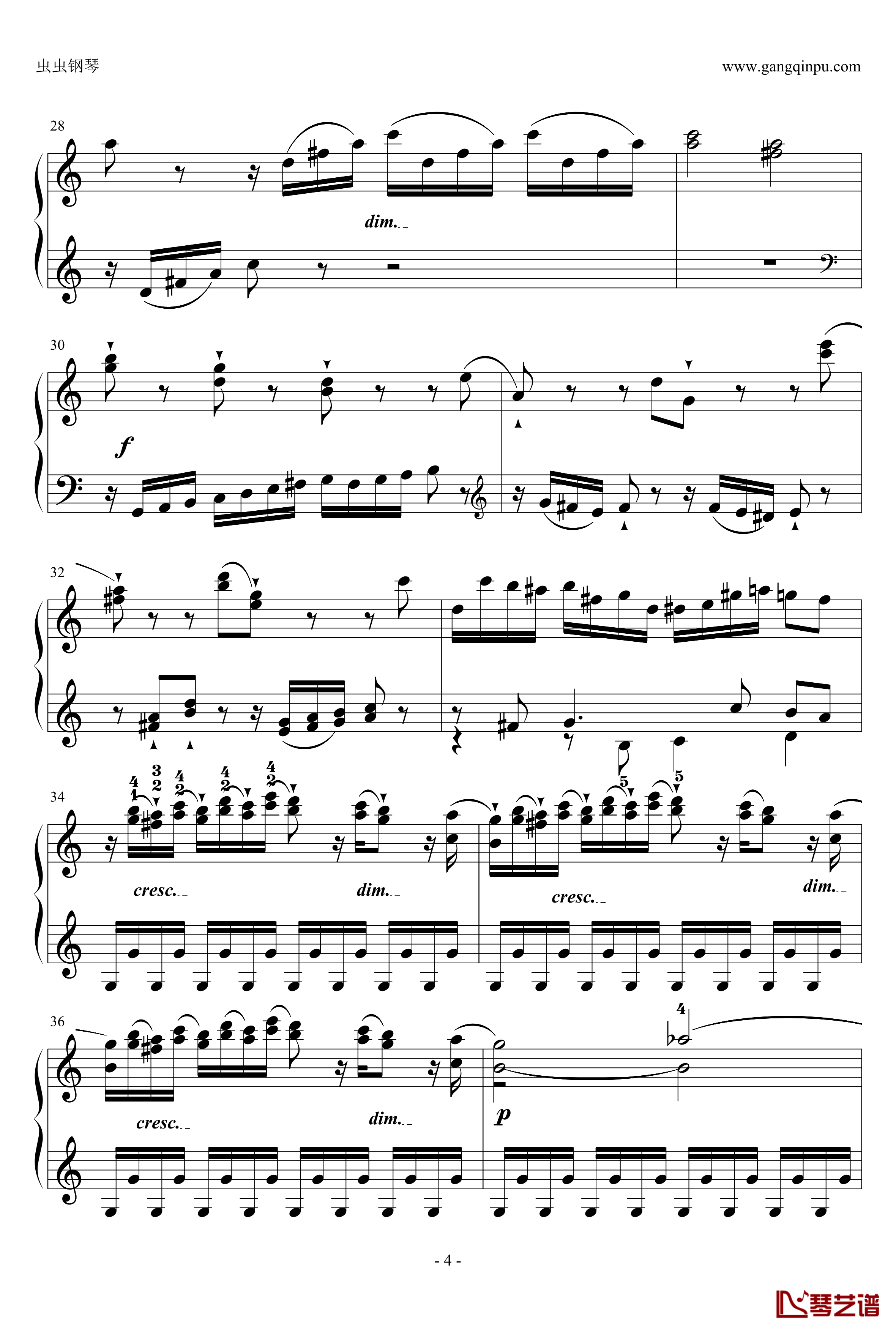 C大调奏鸣曲钢琴谱第一乐章-海顿4