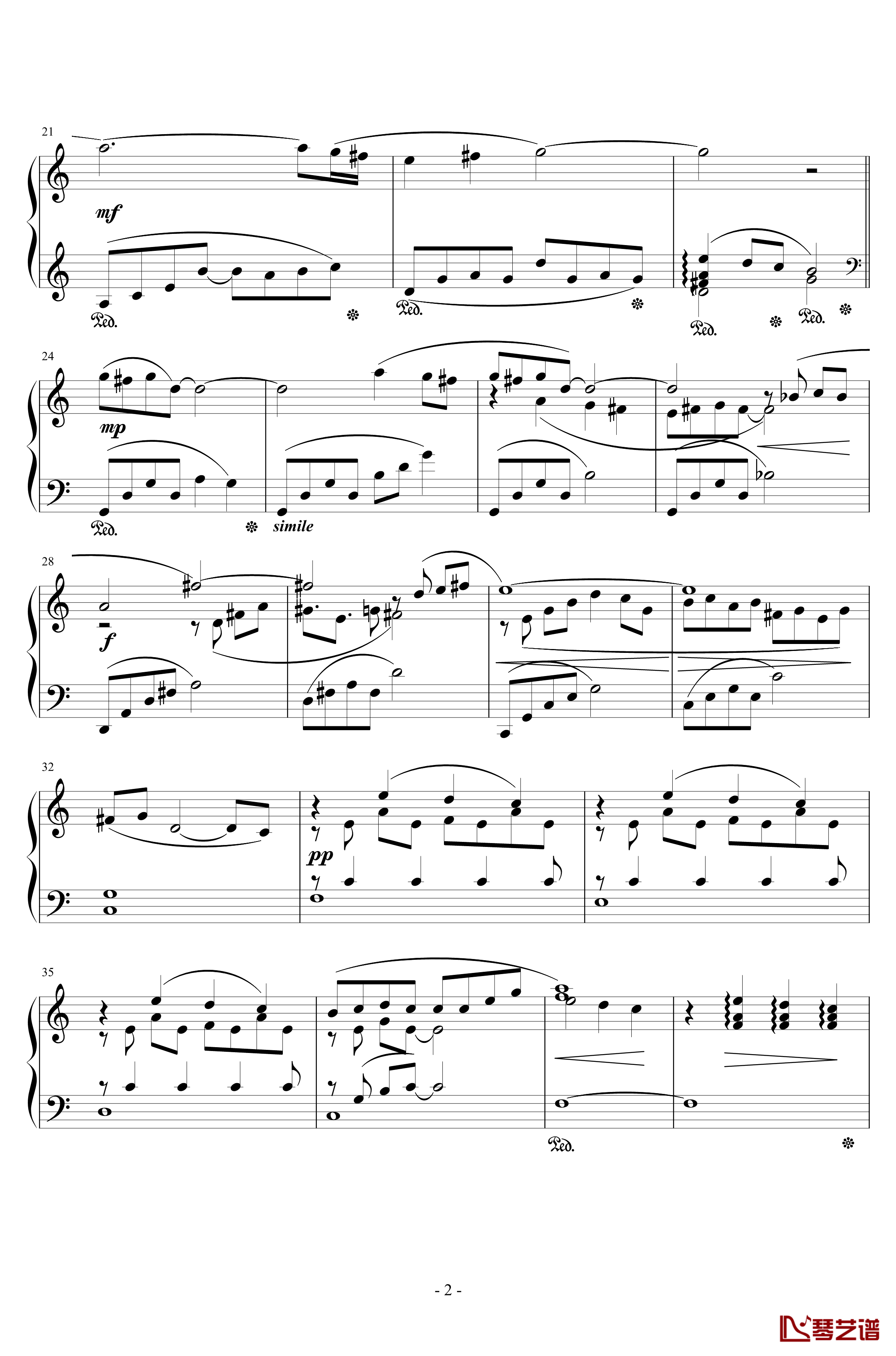 最终幻想8花园主题音乐钢琴谱-植松伸夫2