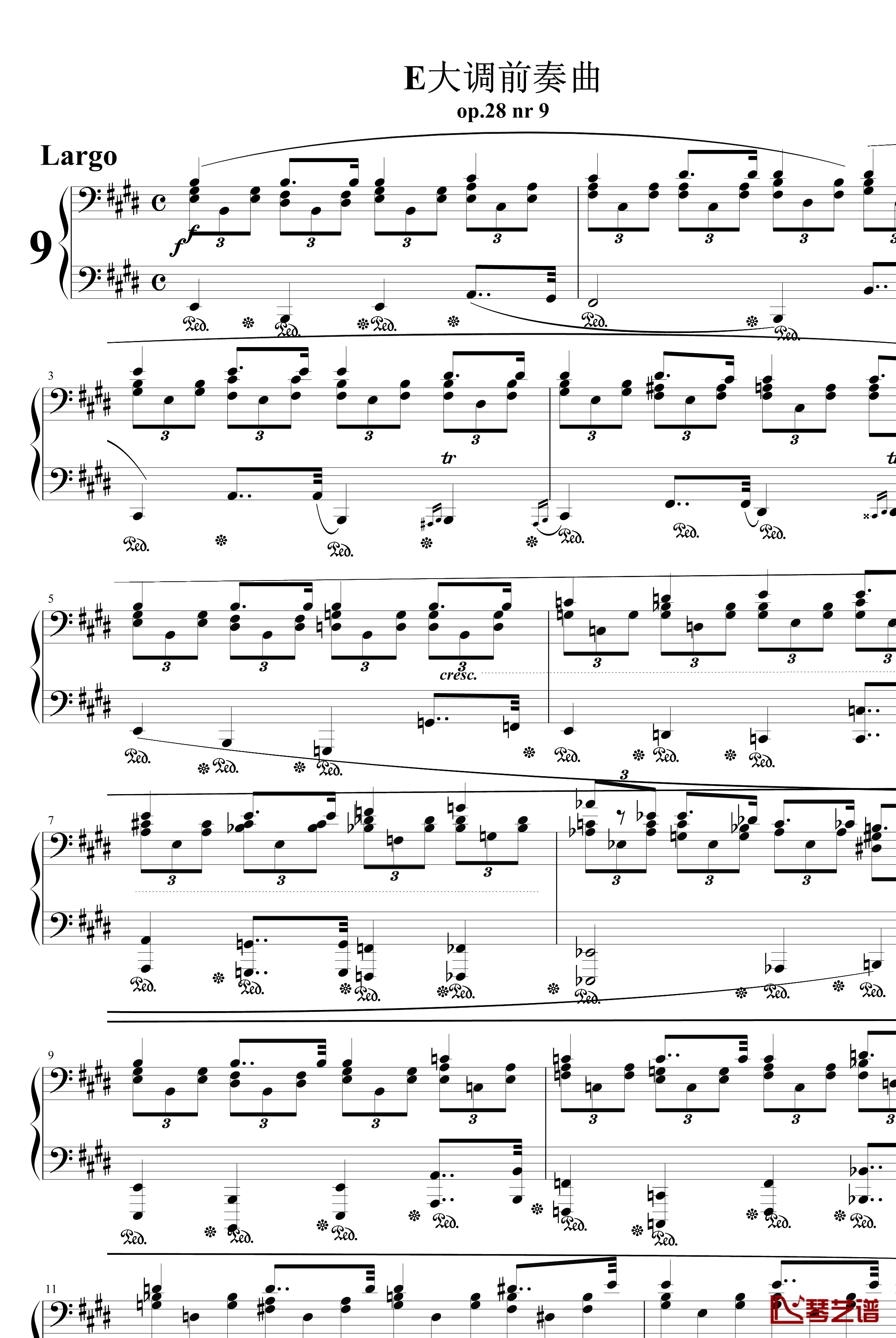 E大调前奏曲钢琴谱-肖邦-chopin1