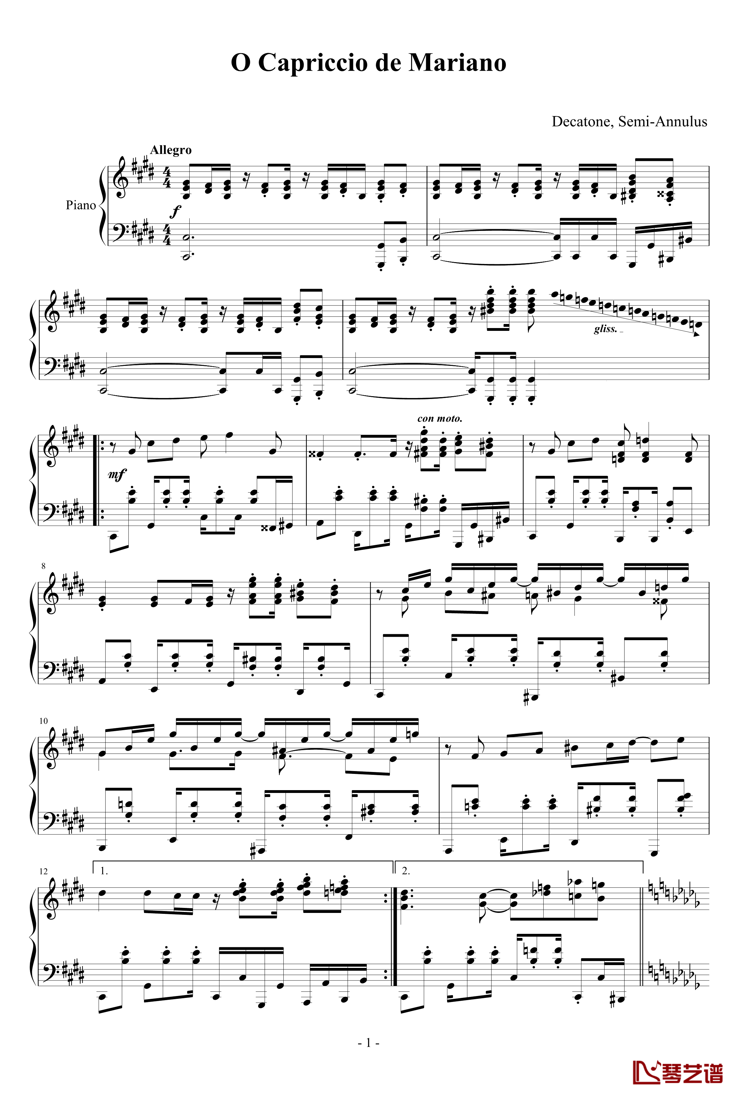 O Capriccio de Mariano钢琴谱-十音散人1