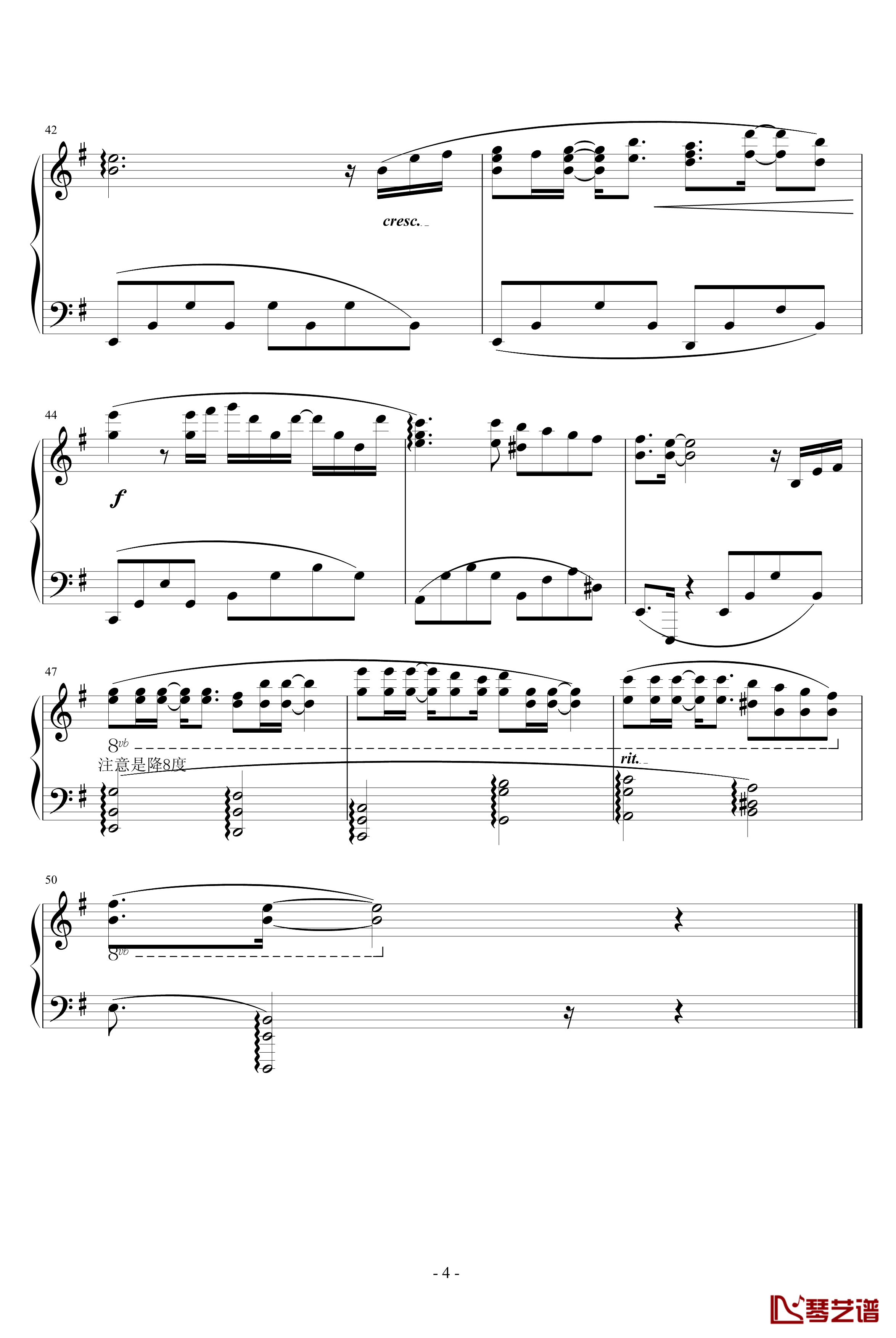 夜曲钢琴谱-周杰伦4