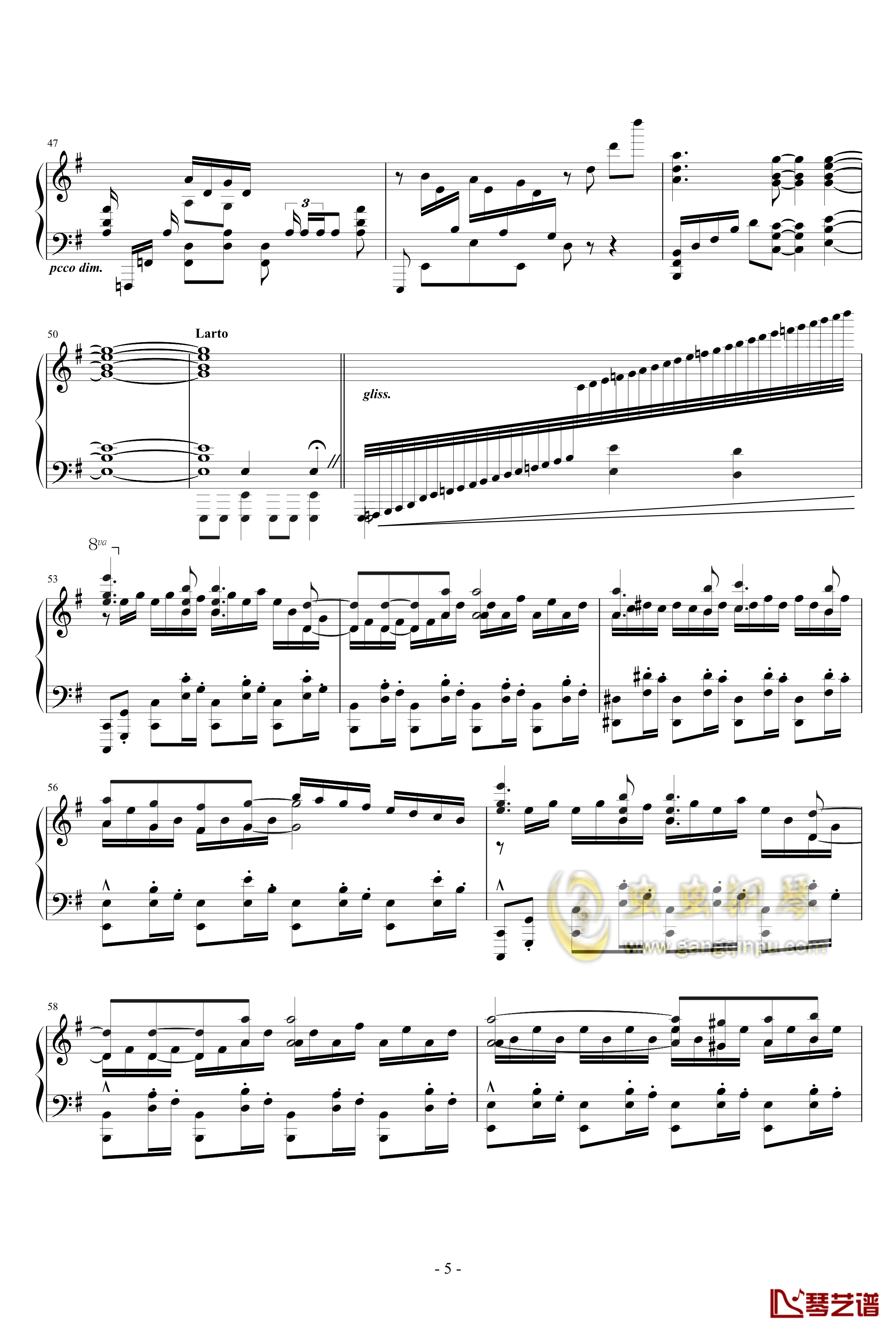 ココロ钢琴谱-鏡音リン5