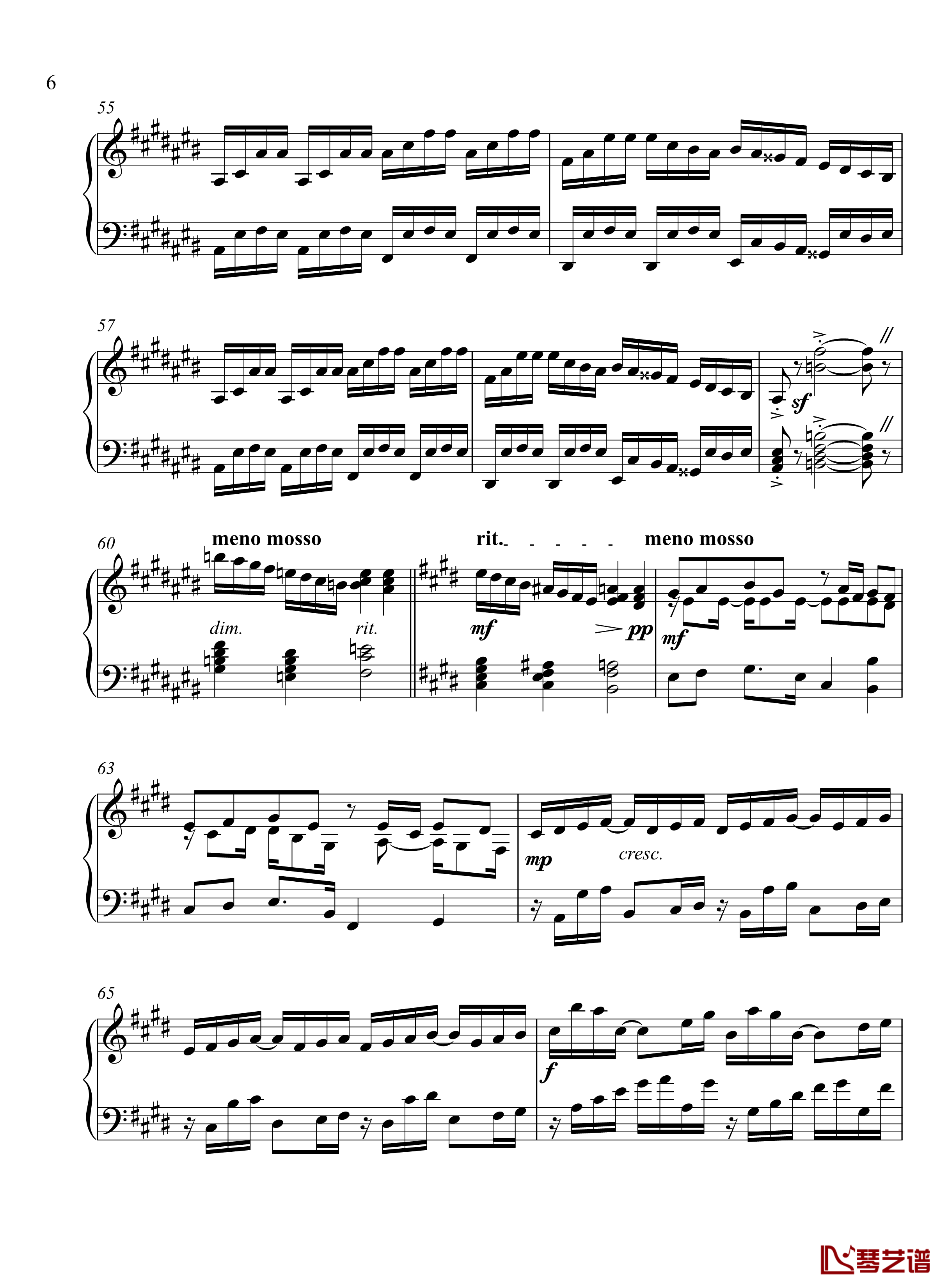 辛普森B大调练习曲钢琴谱-辛普森6