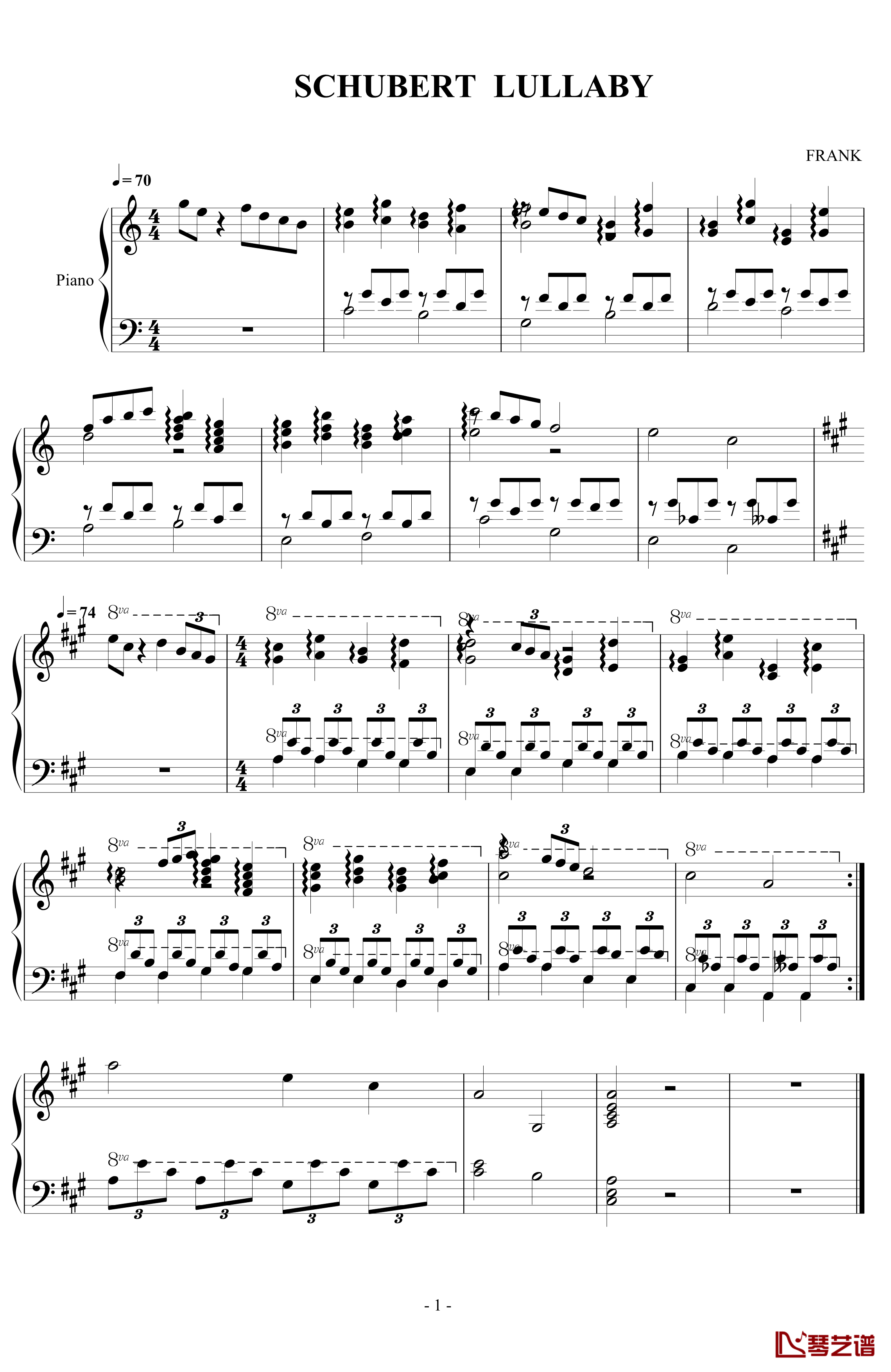 SCHUBERT LULLABY钢琴谱-弗兰克1