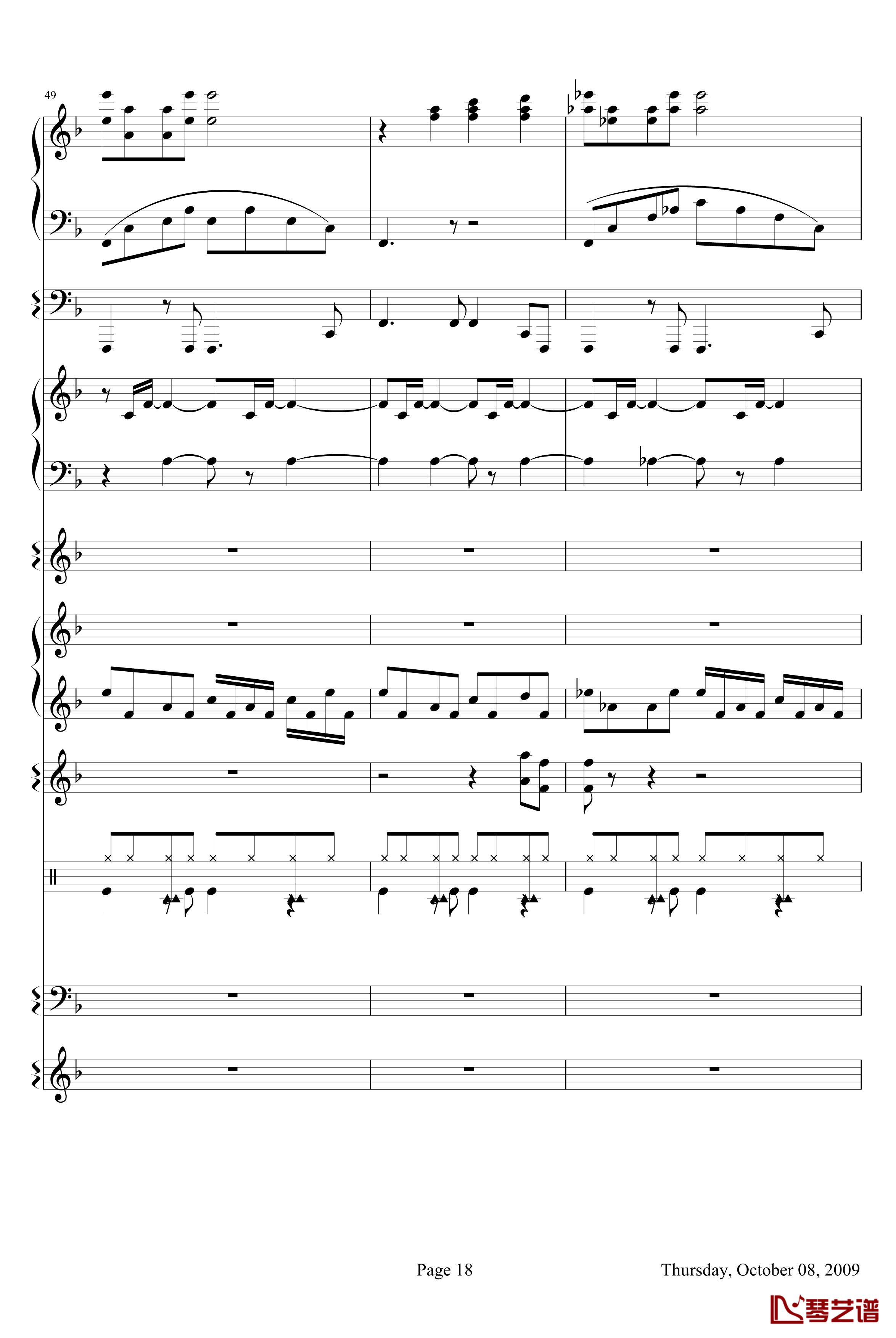 威尼斯无名士钢琴谱-欧美经典-克莱德曼18