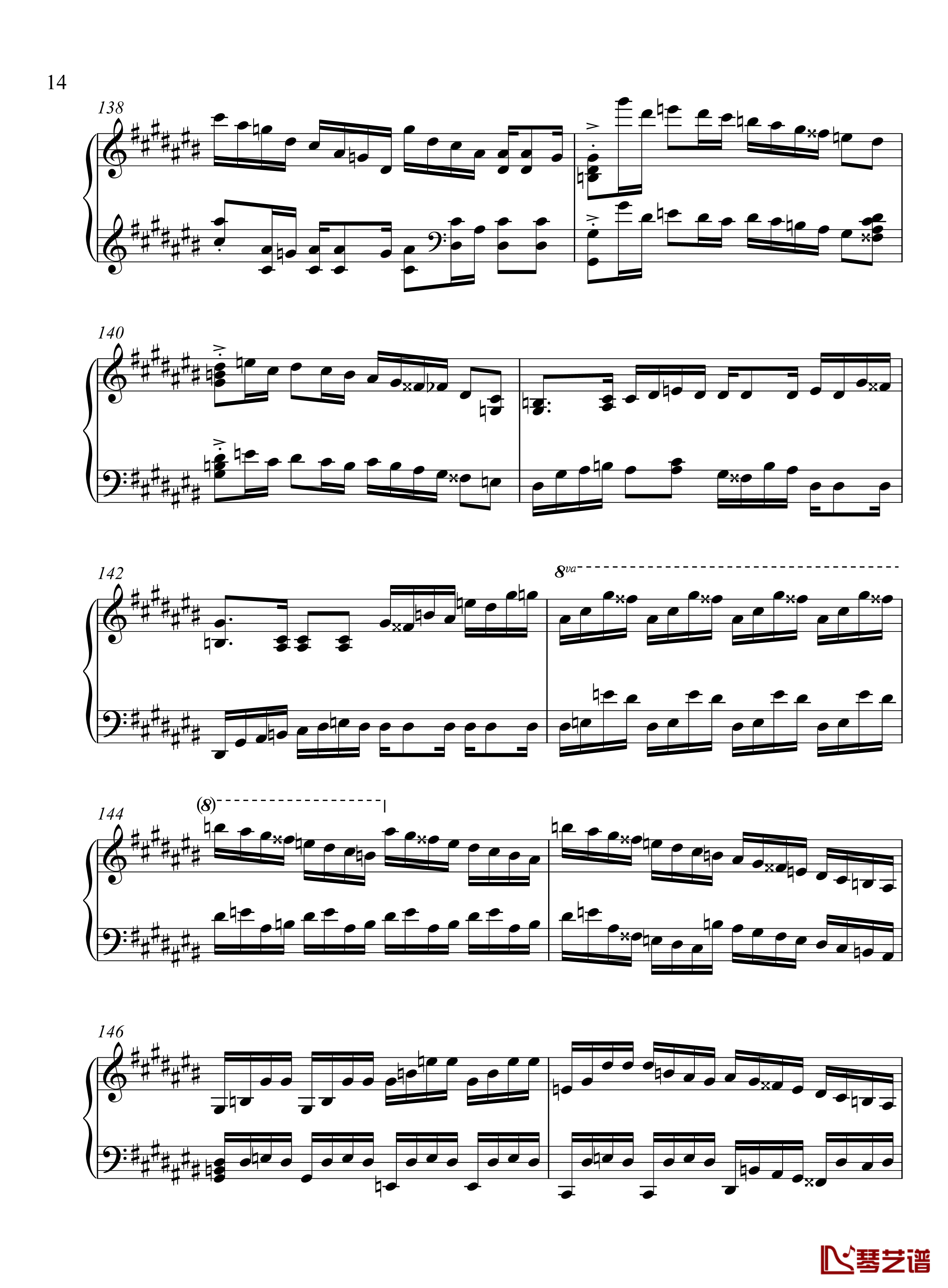 辛普森B大调练习曲钢琴谱-辛普森14