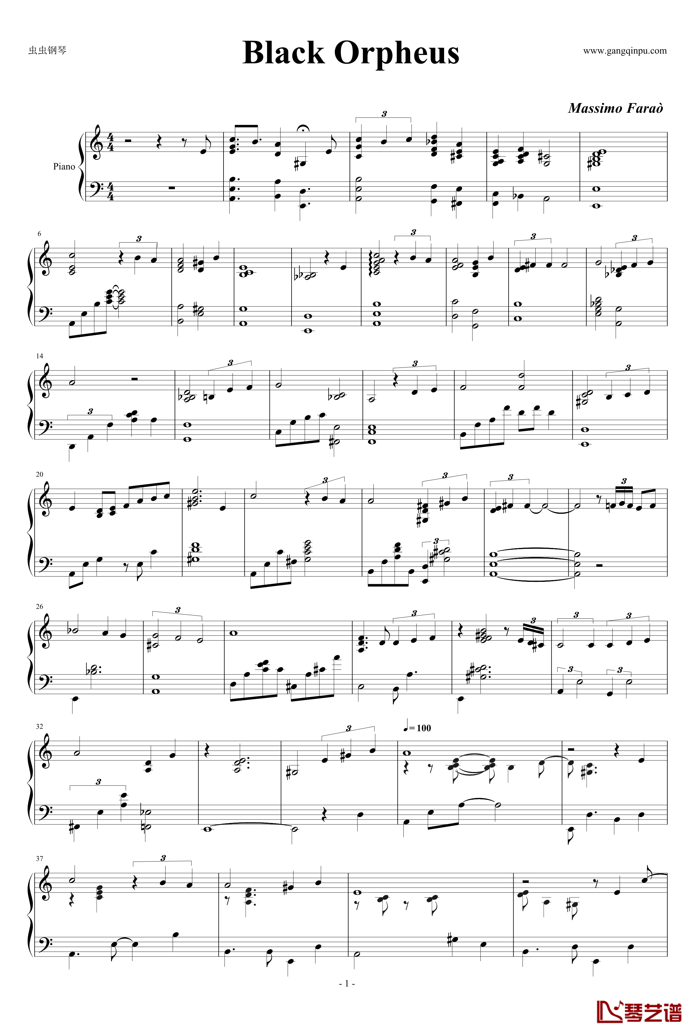 Black Orpheus钢琴谱-独奏-Massimo Faraò1