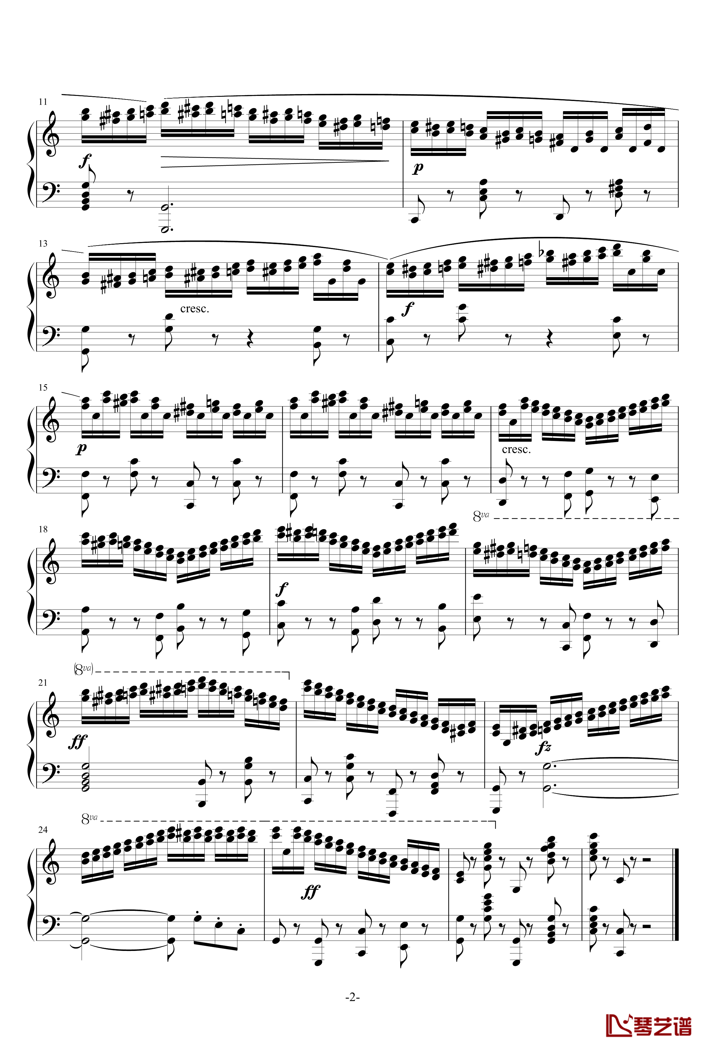 练习曲740第10首钢琴谱-车尔尼-Czerny2