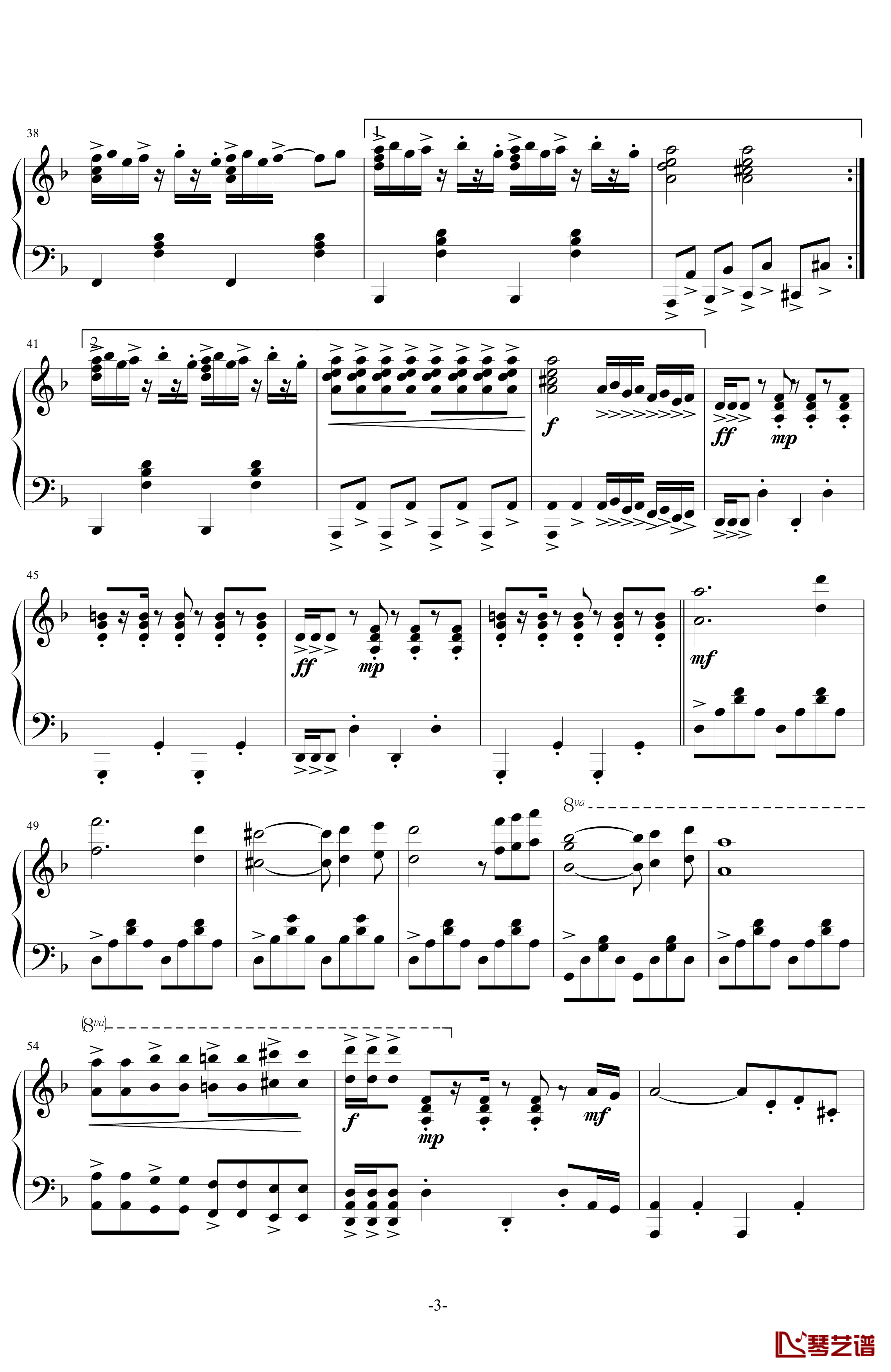 托卡塔曲钢琴谱-克莱德曼3