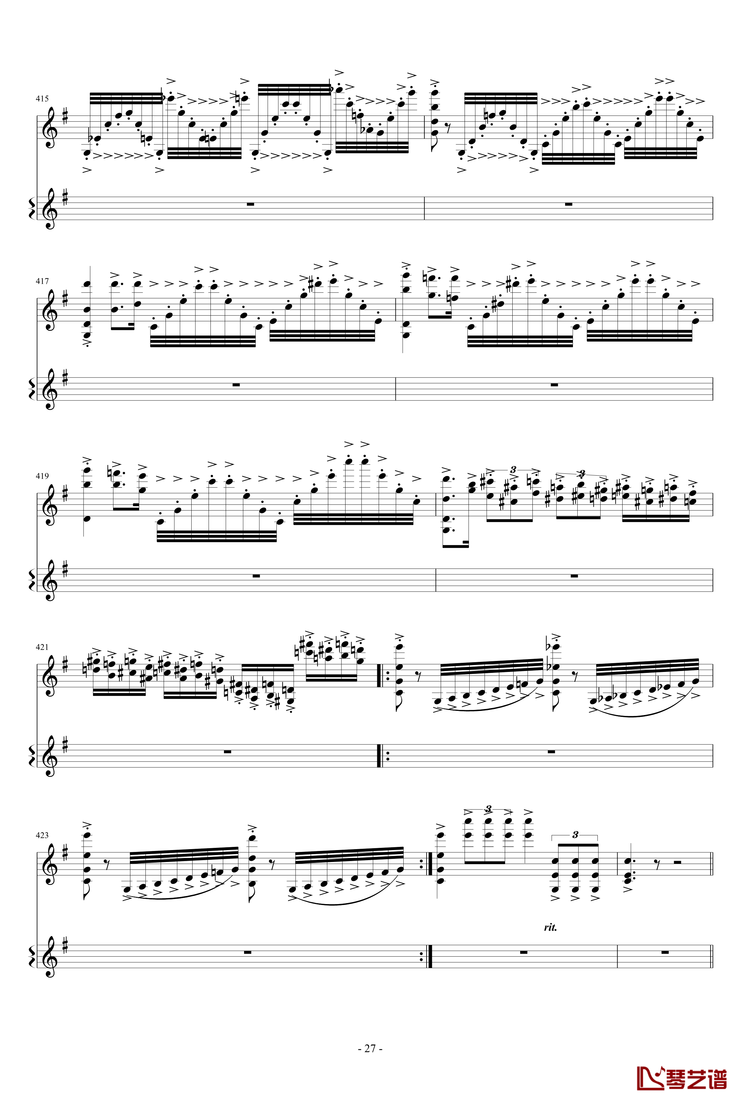 意大利国歌变奏曲钢琴谱-只修改了一个音-DXF27