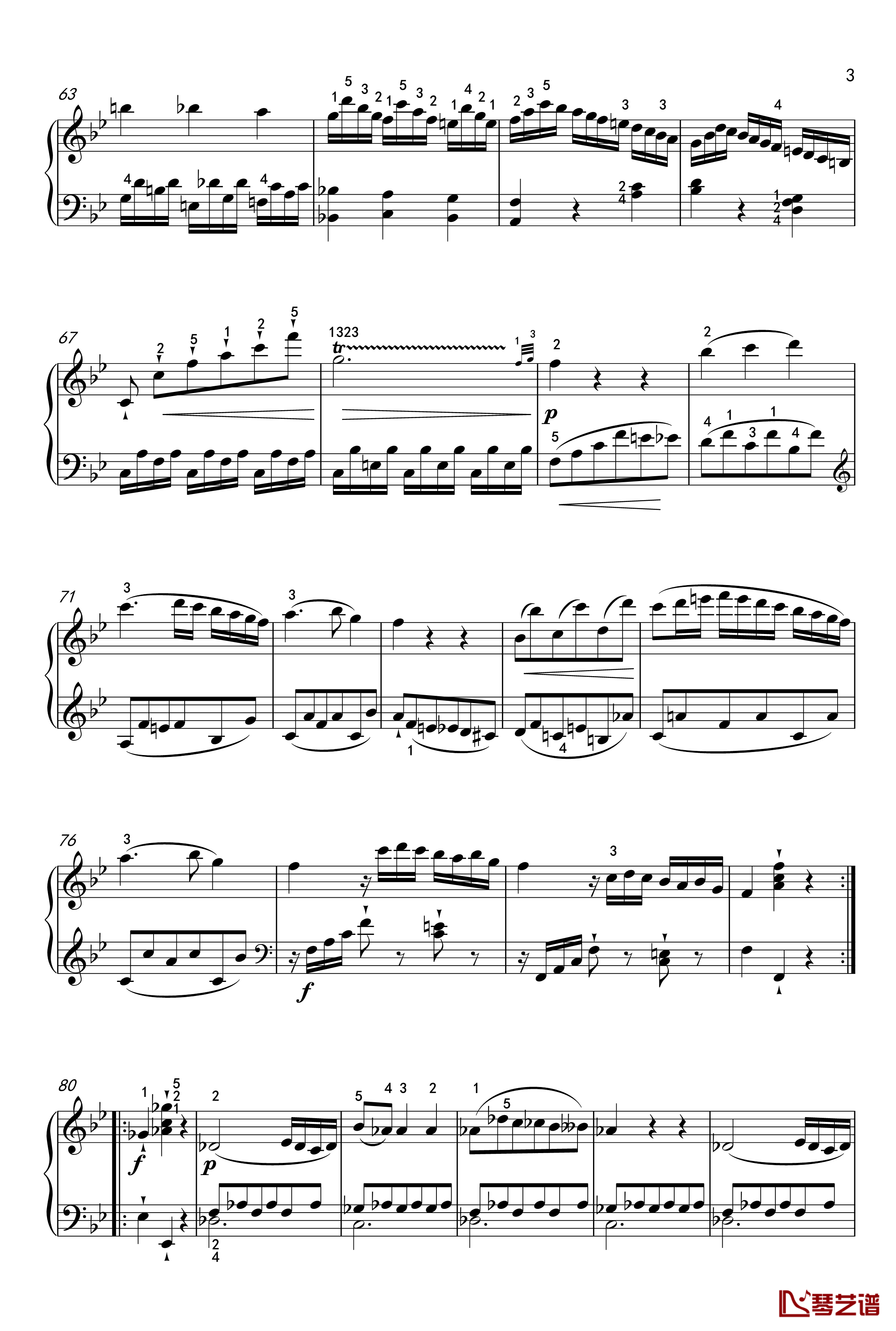 奏鸣曲钢琴谱-K-570-第一乐章-莫扎特3