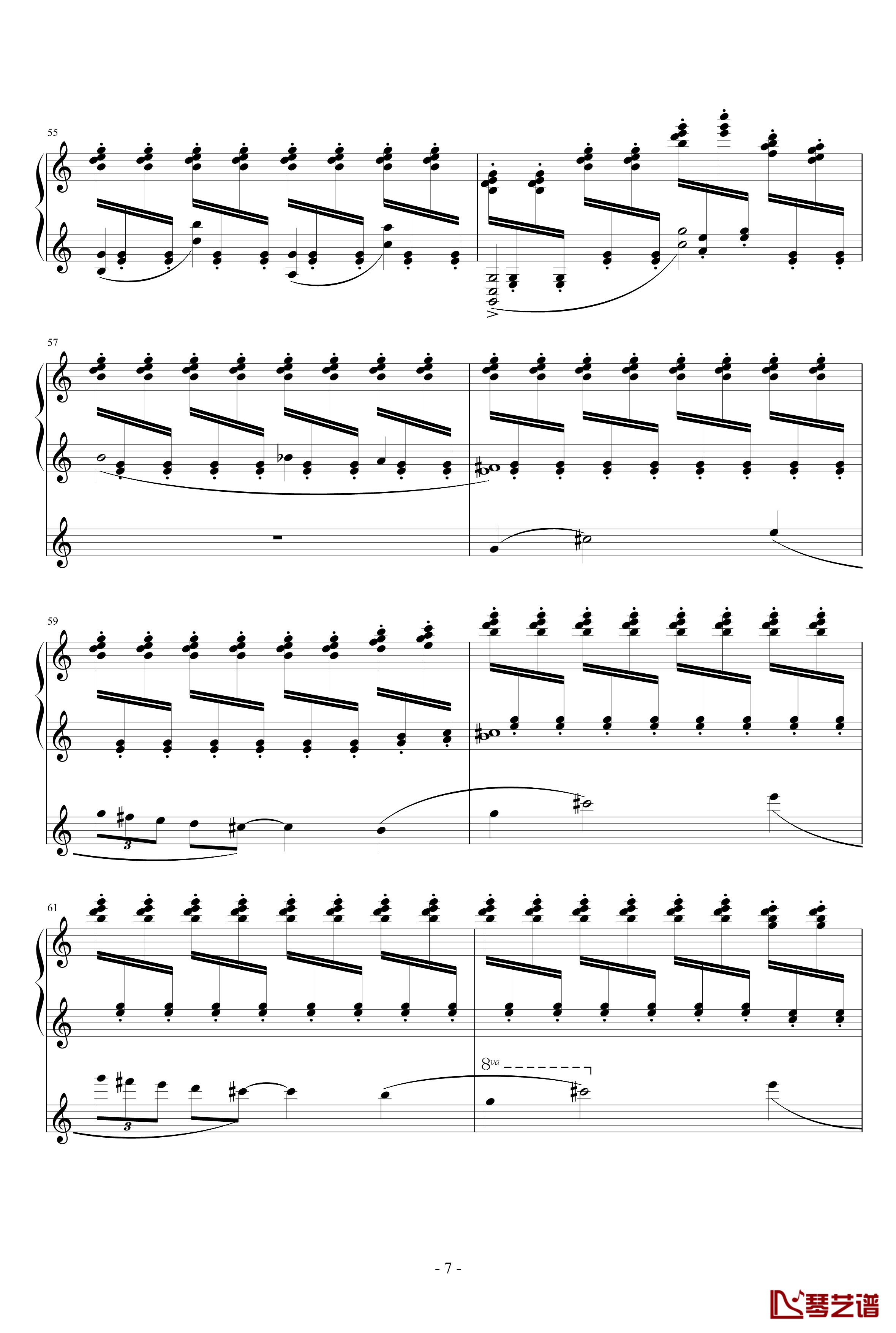 冥想集钢琴谱-无穷动-升c小调7