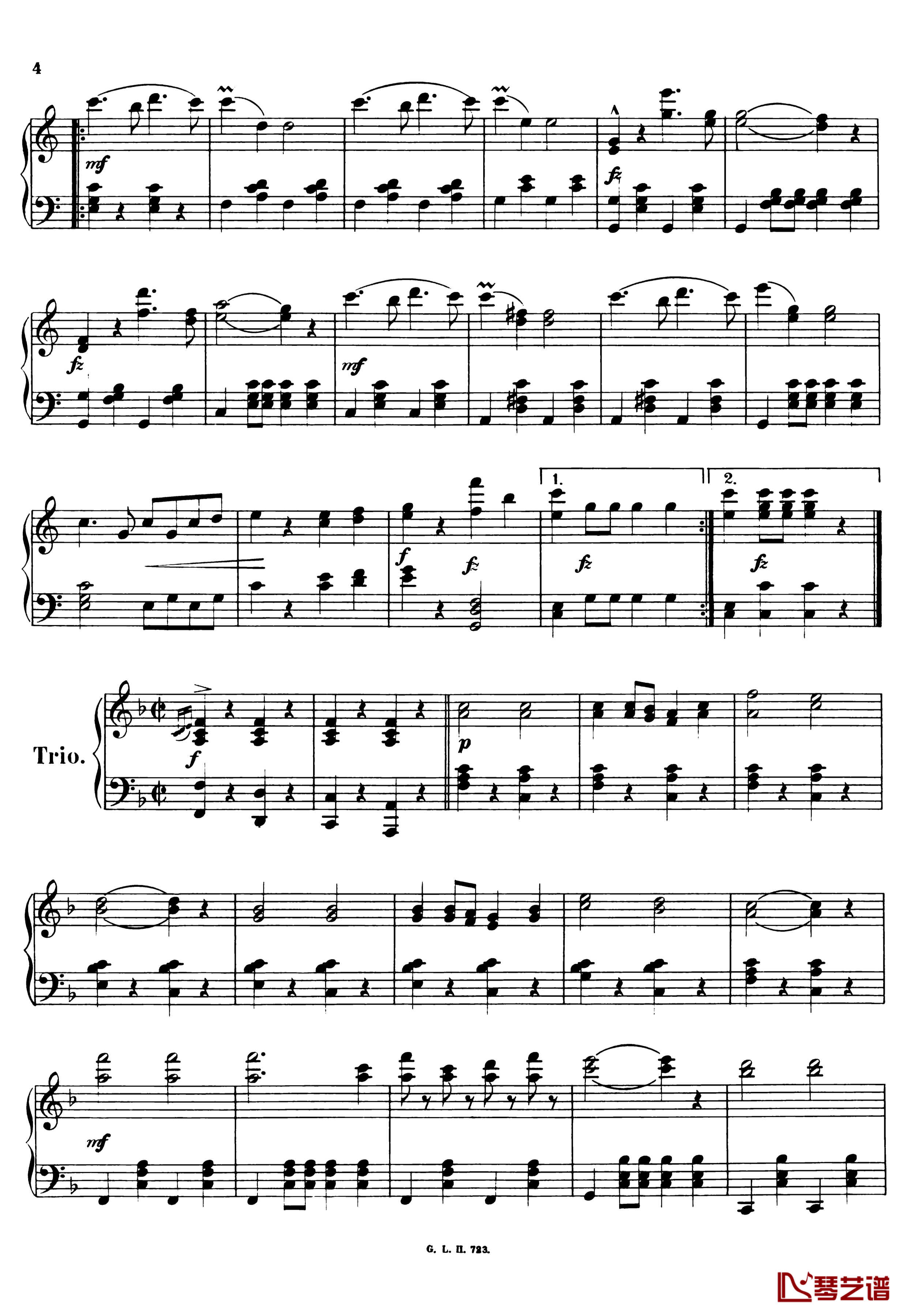 祝您健康进行曲  Op.456钢琴谱-小约翰施特劳斯2