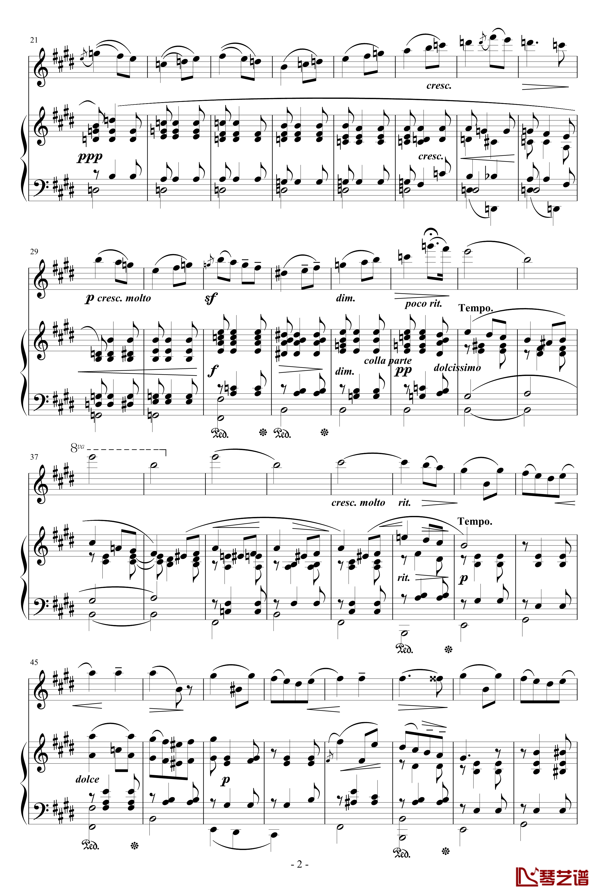 爱的致意钢琴谱-SALUT D'AMOUR-Edward Elgar2