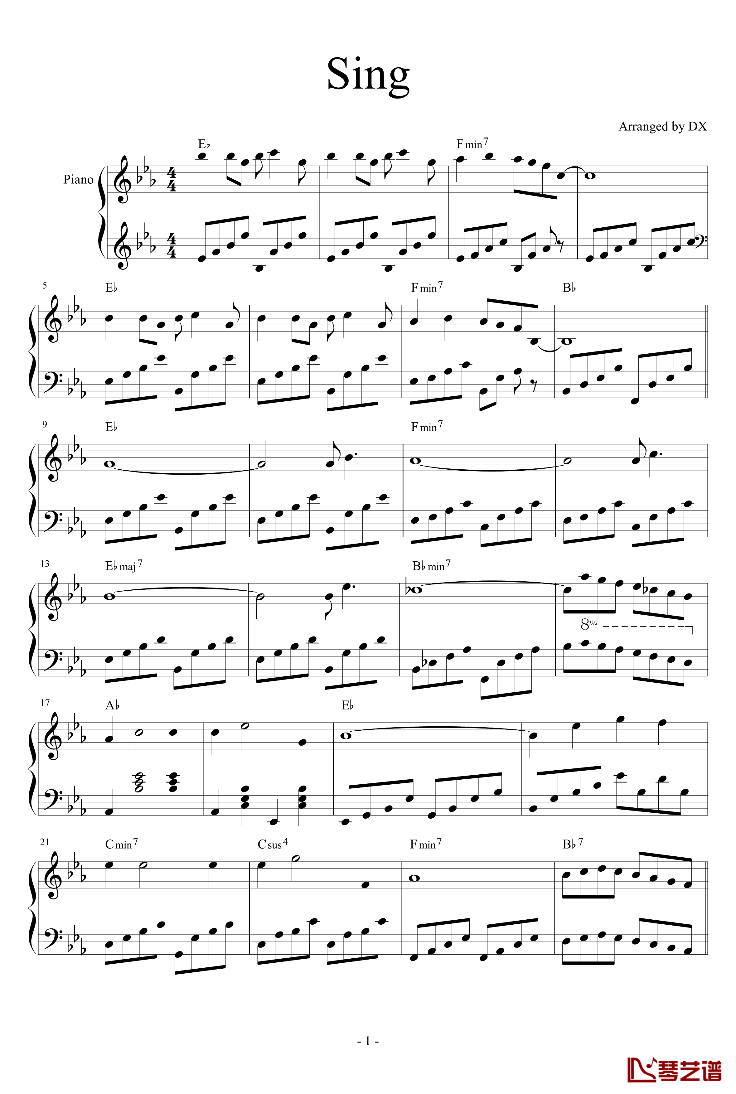 Sing钢琴谱-卡伦·卡朋特1