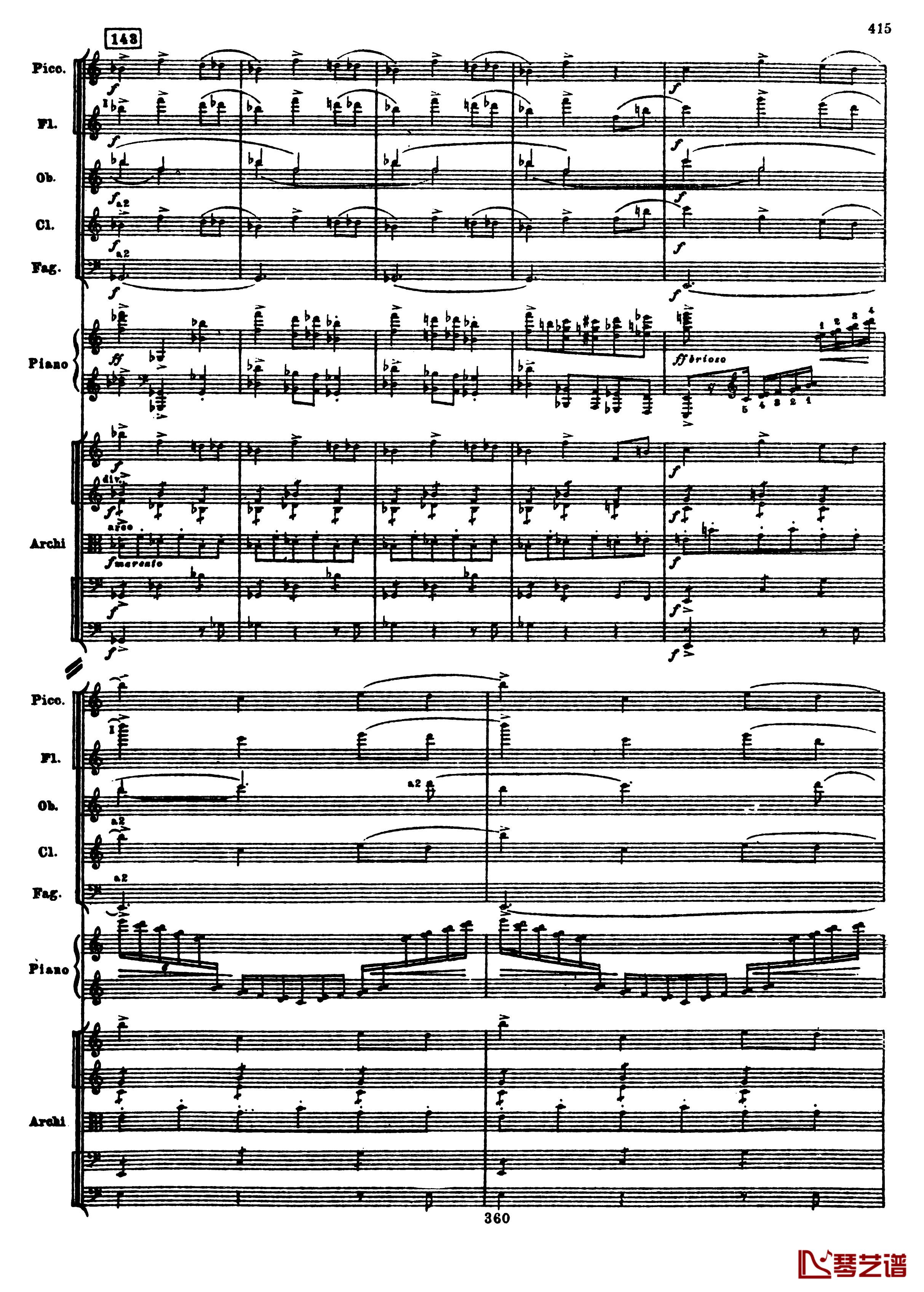 普罗科菲耶夫第三钢琴协奏曲钢琴谱-总谱-普罗科非耶夫147