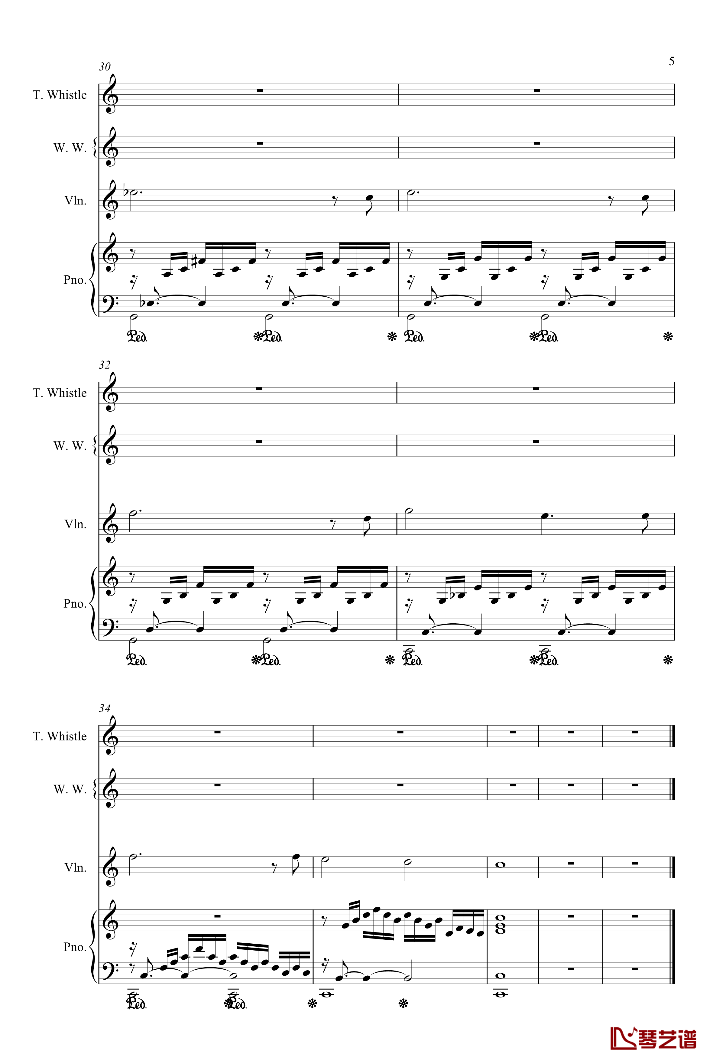 巴赫前奏曲钢琴谱-巴赫-P.E.Bach5