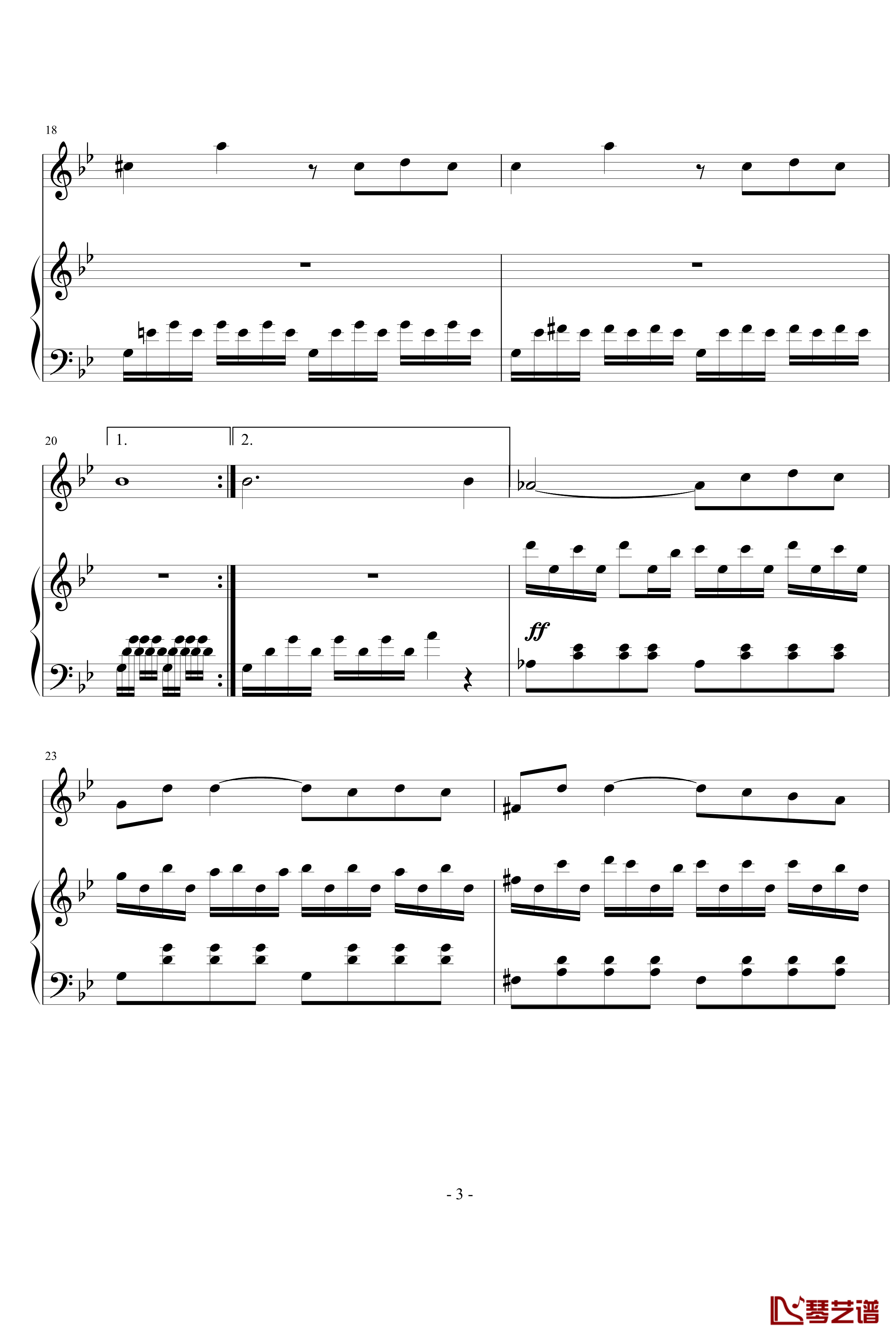 白色的旋律钢琴谱-克莱德曼3